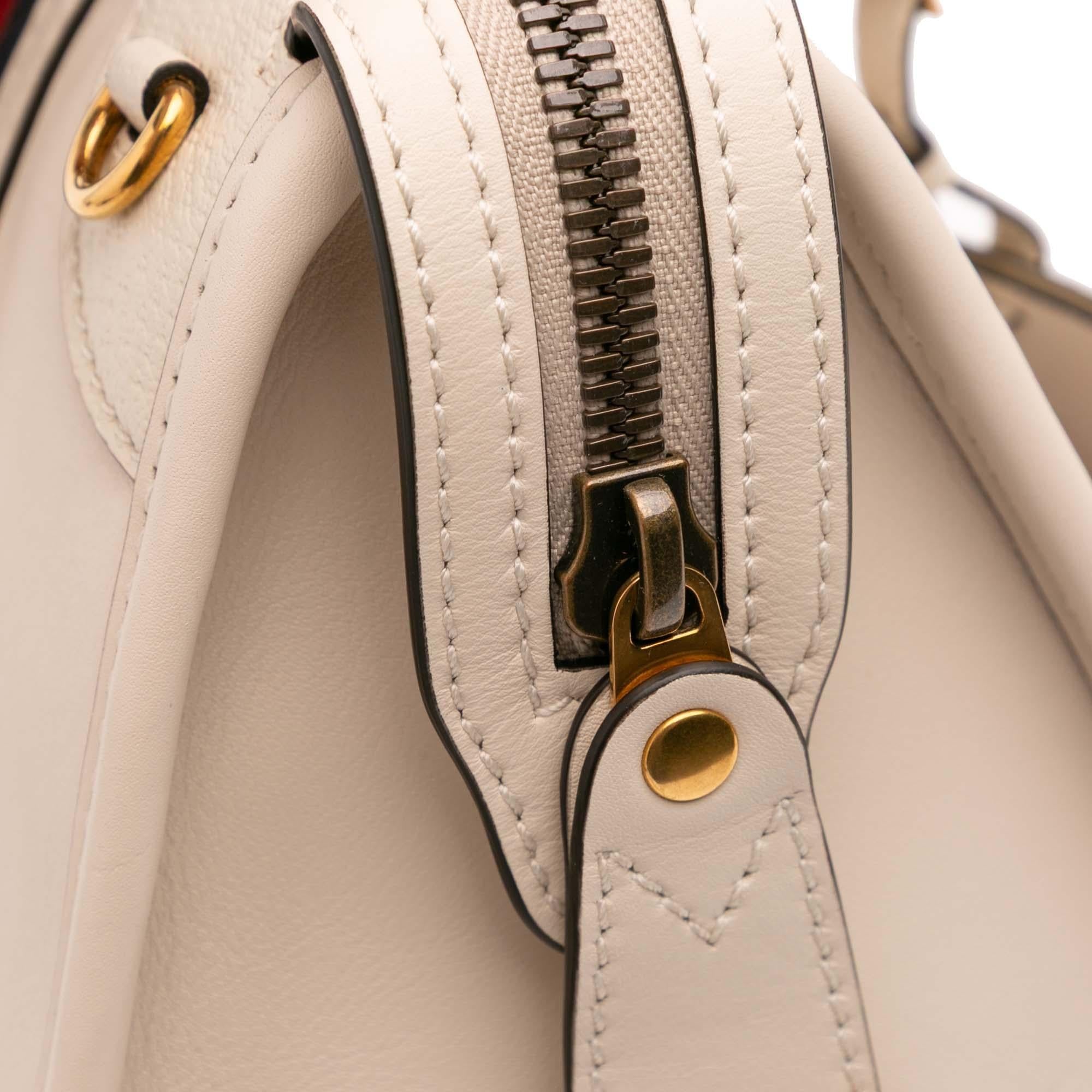 Gucci Medium Calfskin Web Bauletto Top Handle Bag
