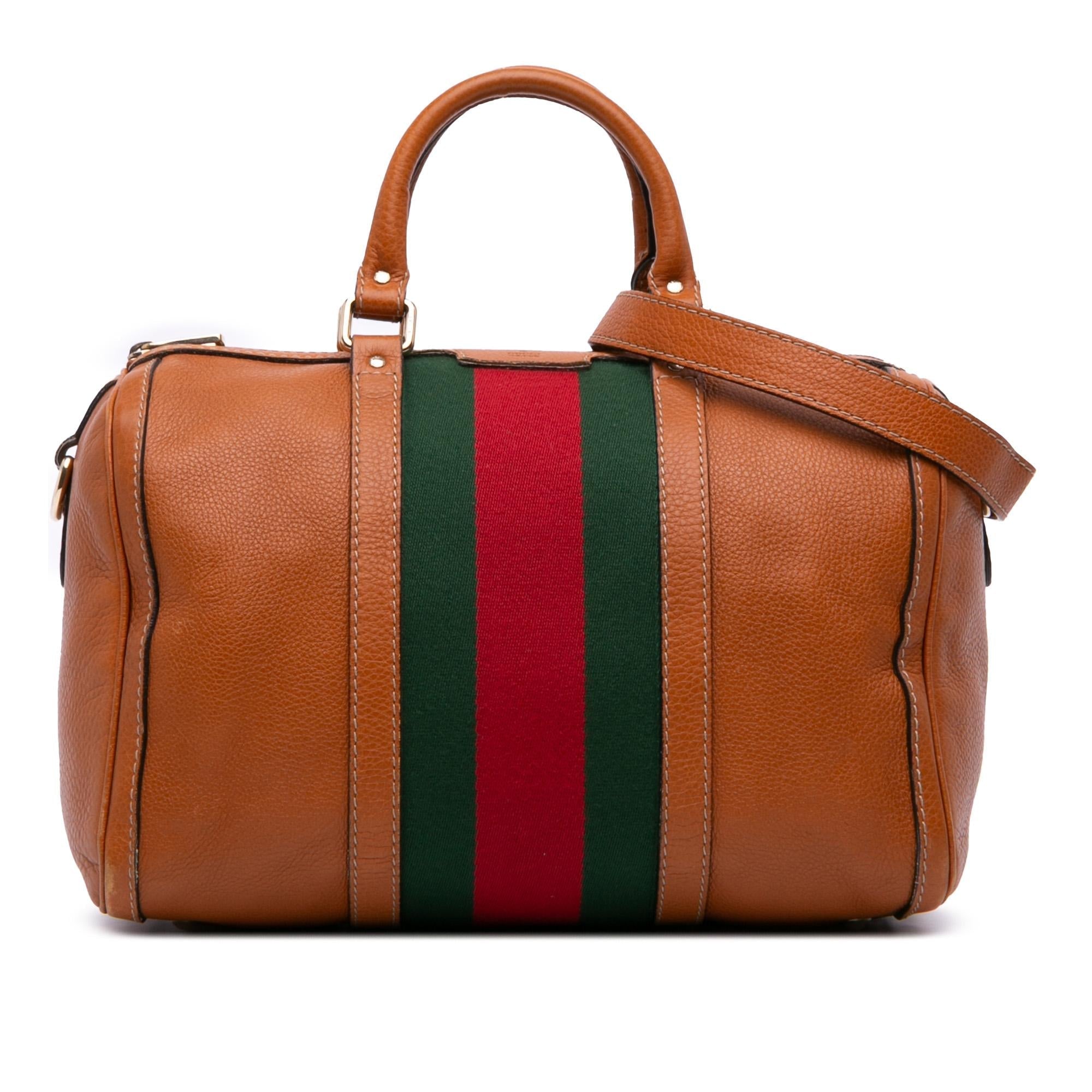 Gucci Medium Calfskin Web Joy Boston Bag