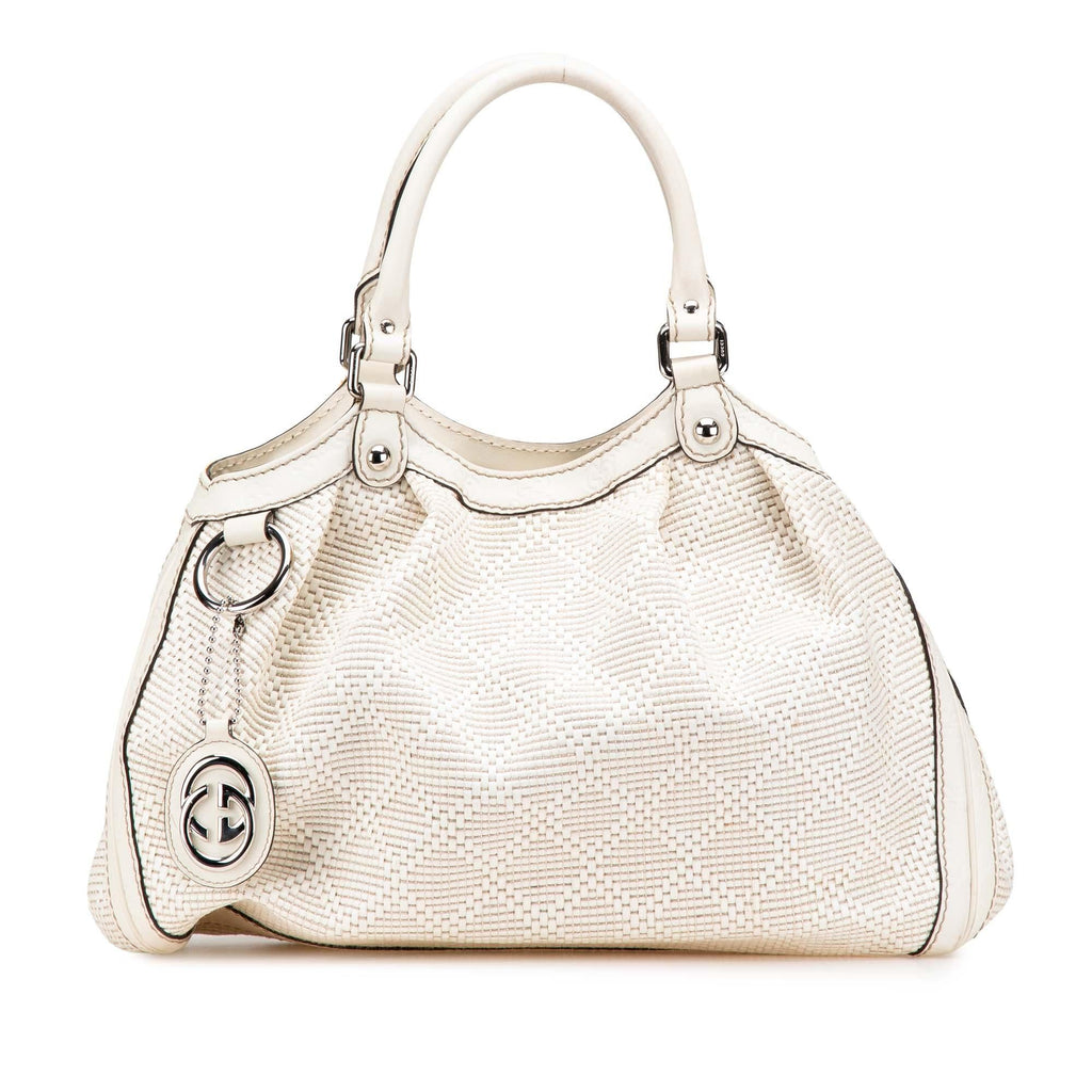 Gucci Medium Diamante Raffia Sukey Tote