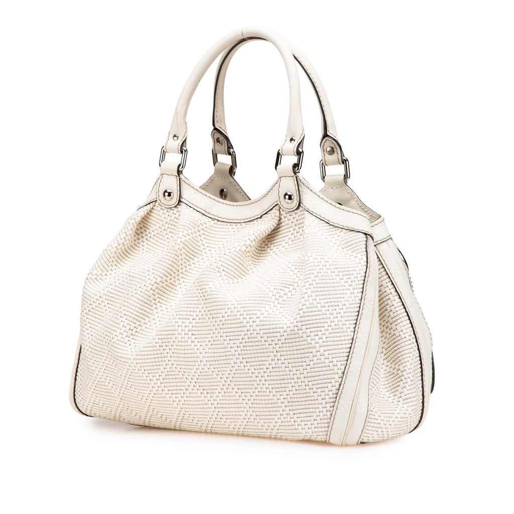 Gucci Medium Diamante Raffia Sukey Tote