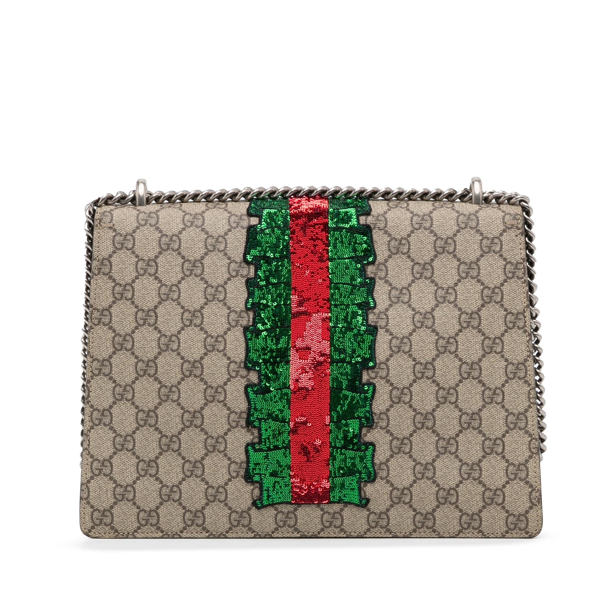 Gucci Medium Embellished GG Supreme Dionysus Shoulder Bag (SHG-lkC3tu)