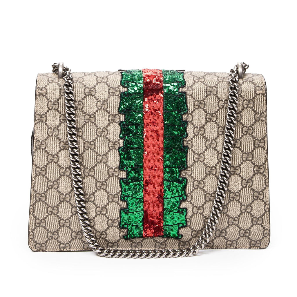 Gucci Medium Embellished GG Supreme Dionysus Shoulder Bag (SHG-jB9ofC)