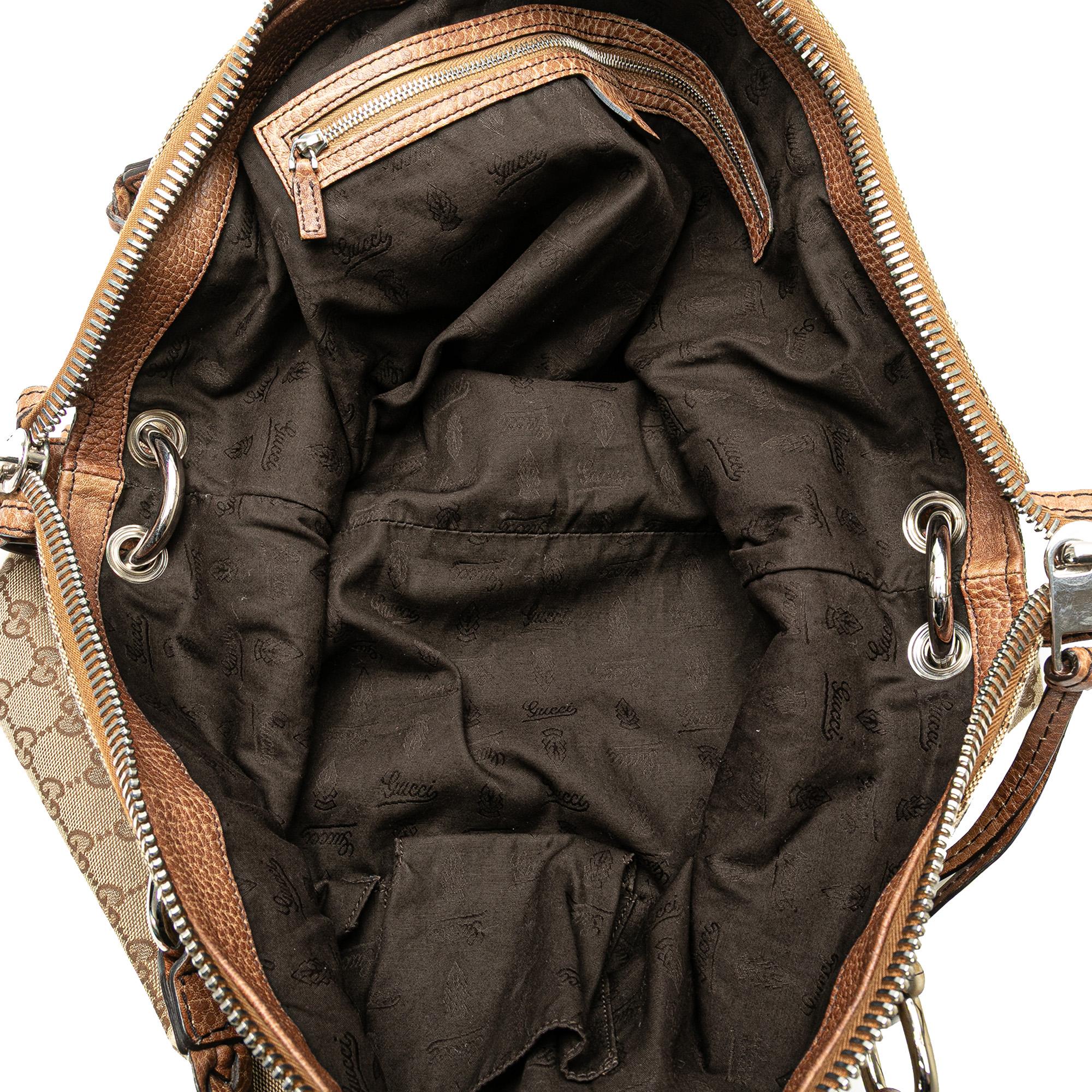 Gucci Medium GG Canvas Bamboo Bar Tote