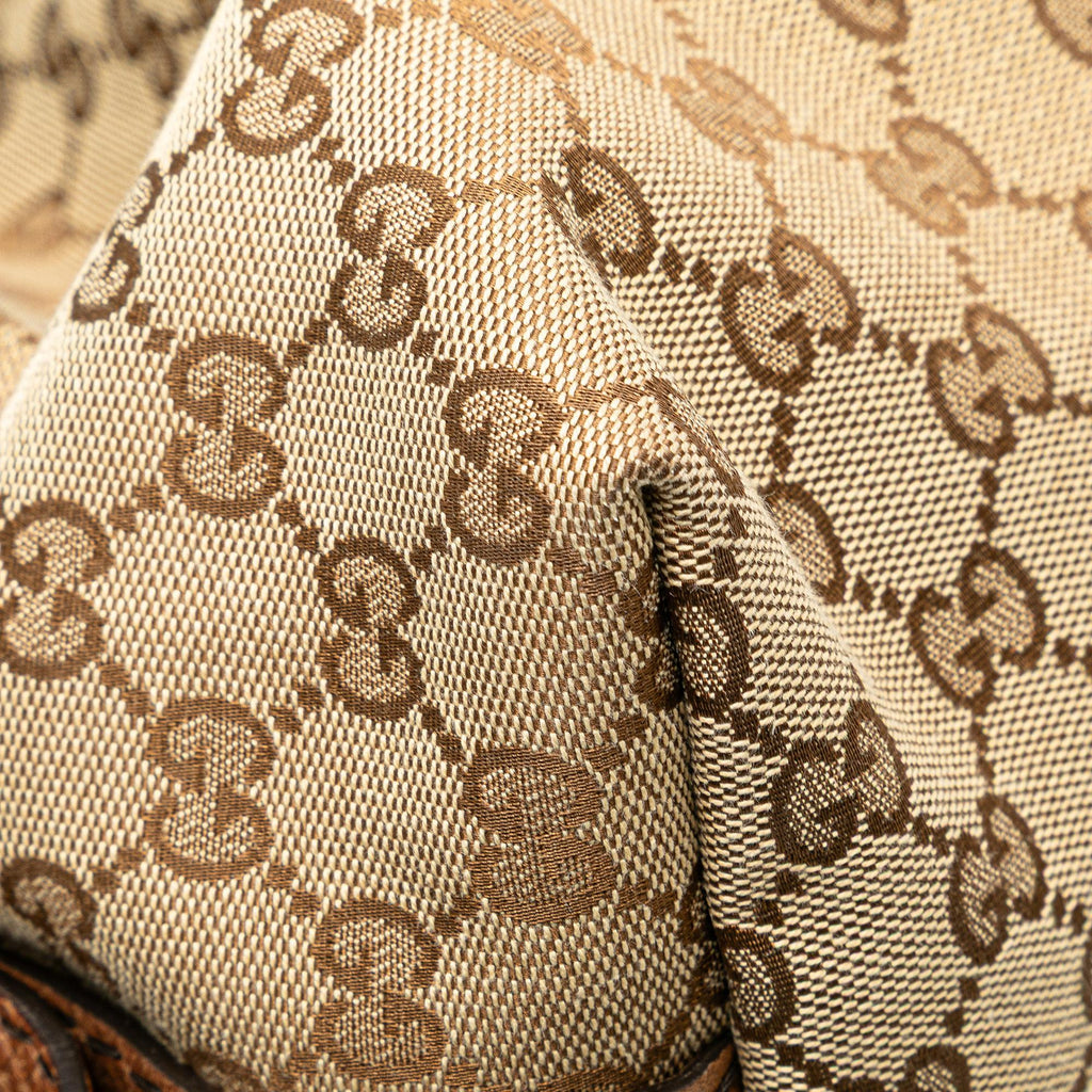 Gucci Medium GG Canvas Bamboo Bar Tote