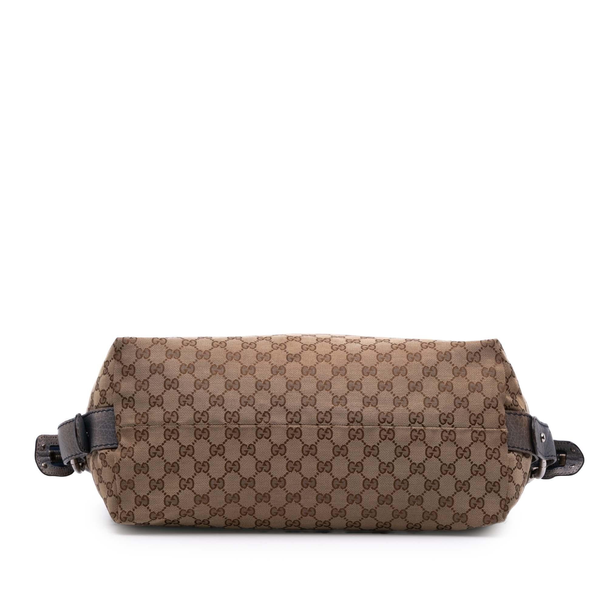 Gucci Medium GG Canvas Bamboo Bar Tote