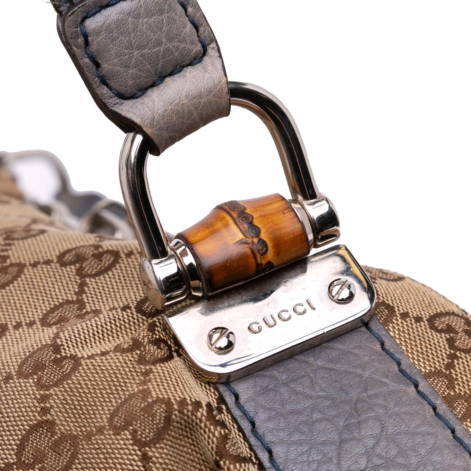 Gucci Medium GG Canvas Bamboo Bar Tote