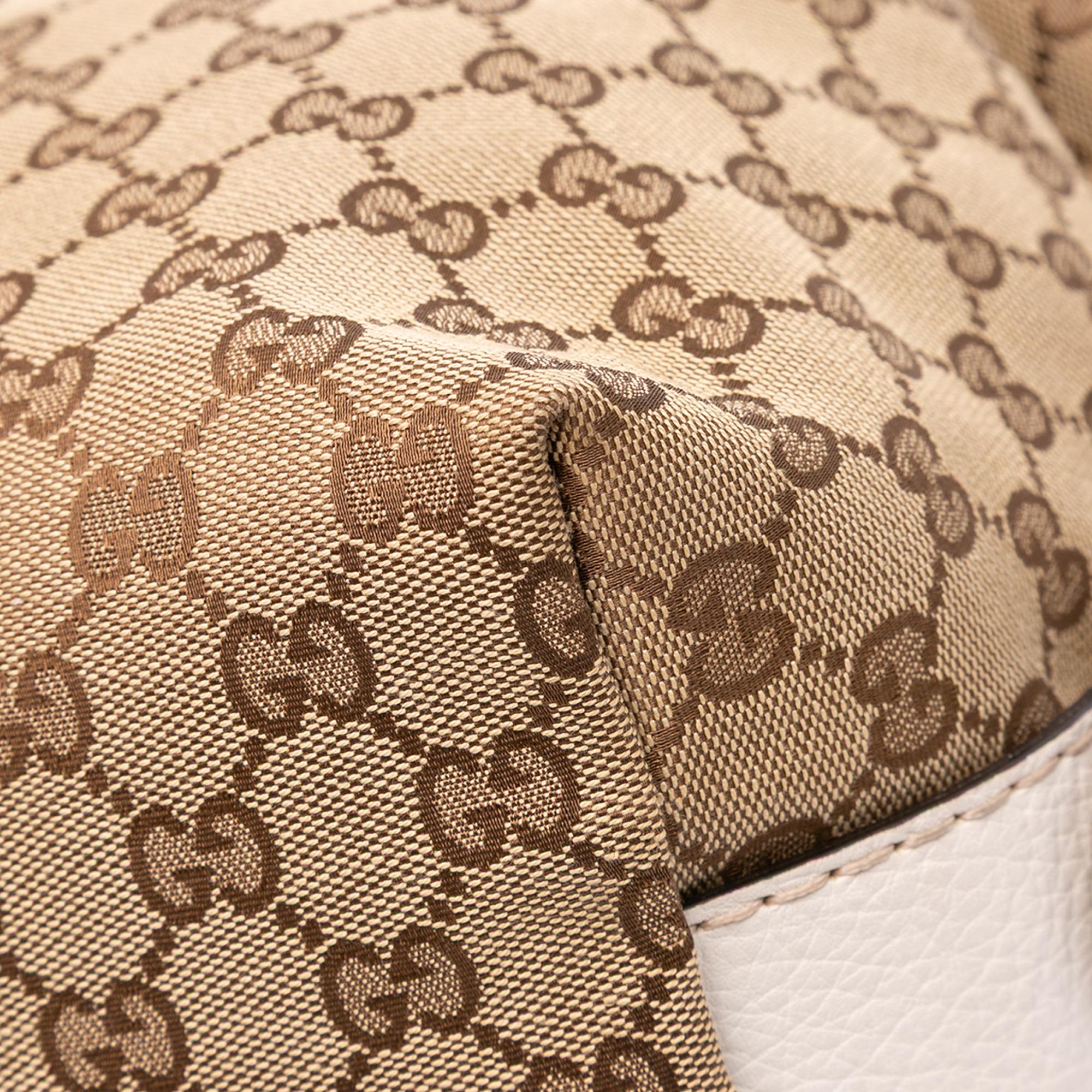 Gucci Medium GG Canvas Bamboo Bar Tote