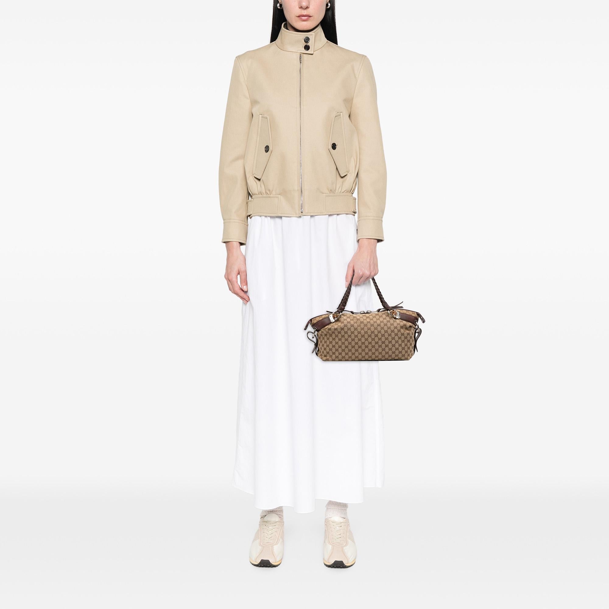 Gucci Medium GG Canvas Bamboo Bar Tote