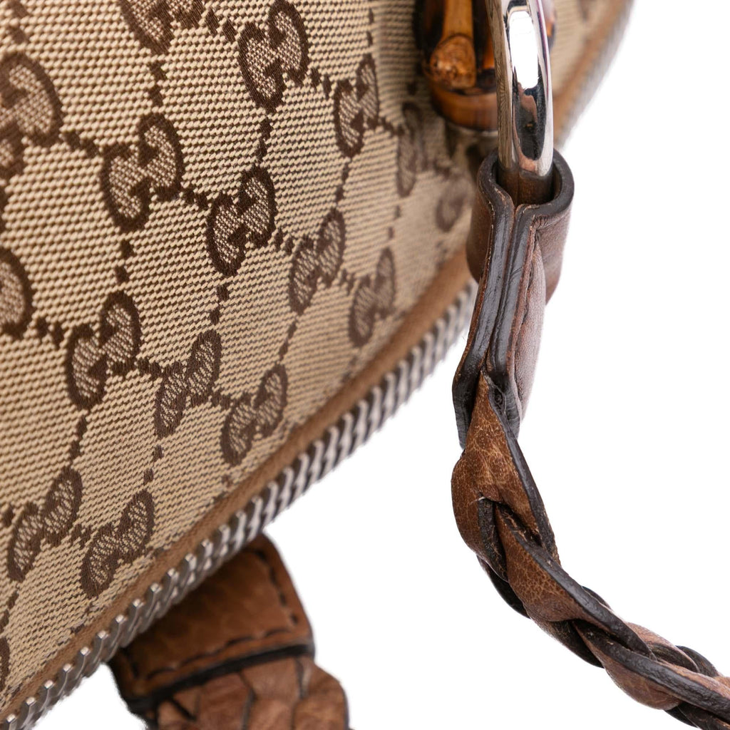 Gucci Medium GG Canvas Bamboo Bar Tote