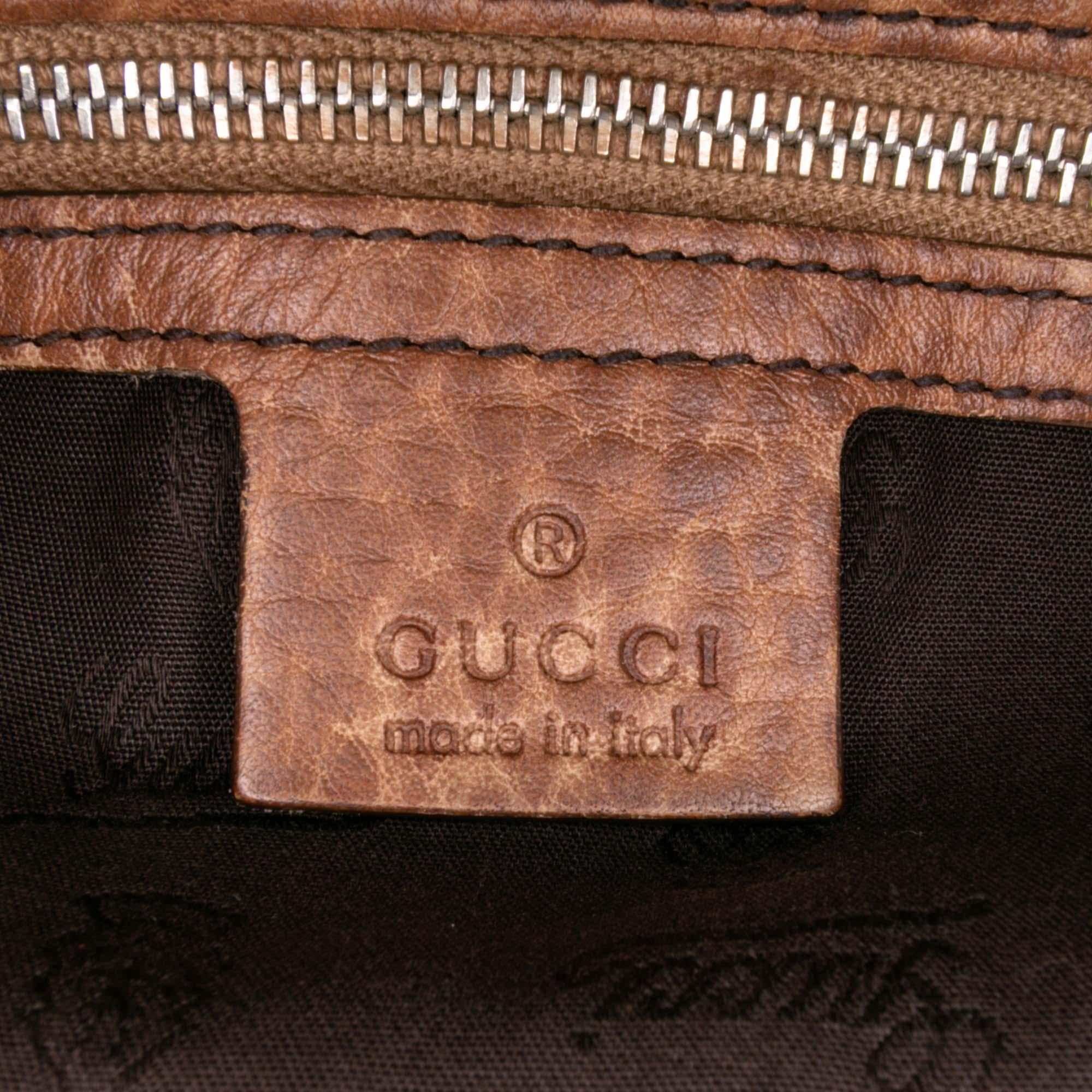 Gucci Medium GG Canvas Bamboo Bar Tote