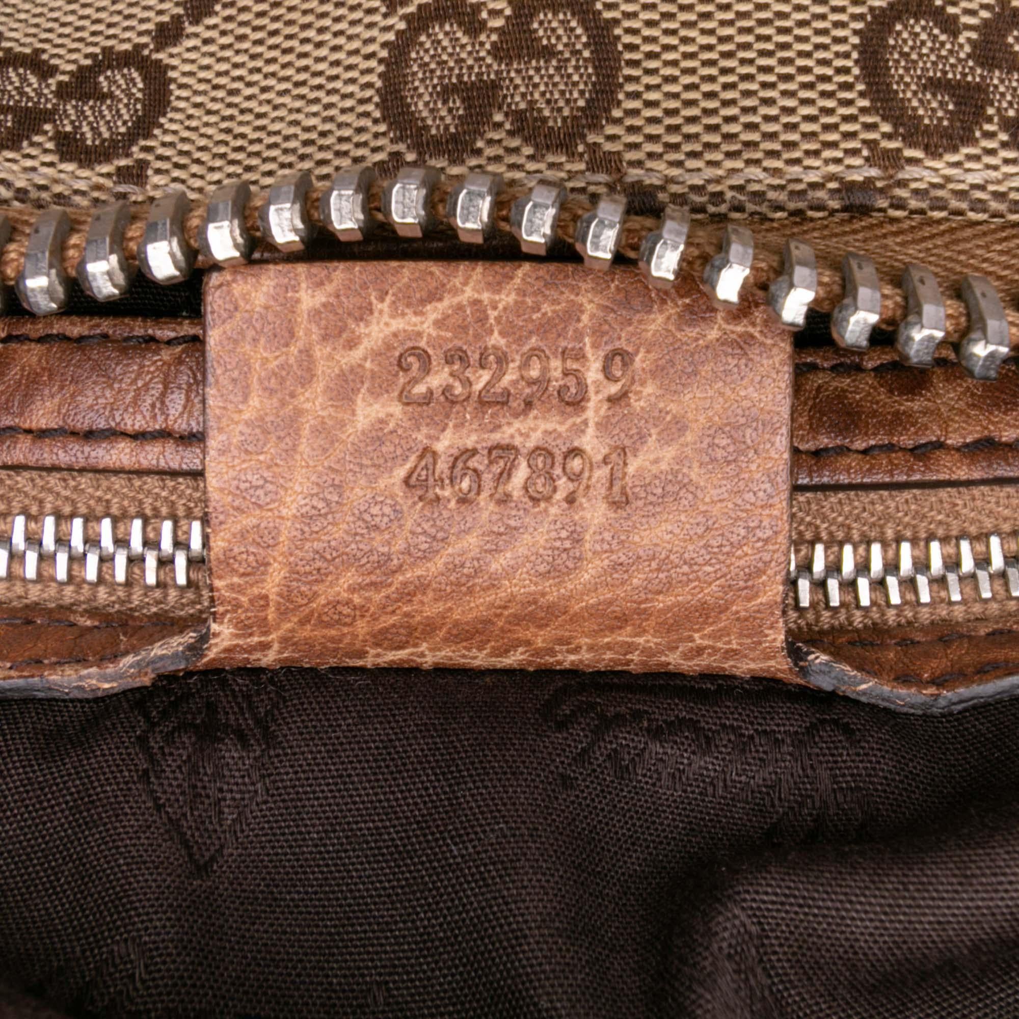 Gucci Medium GG Canvas Bamboo Bar Tote