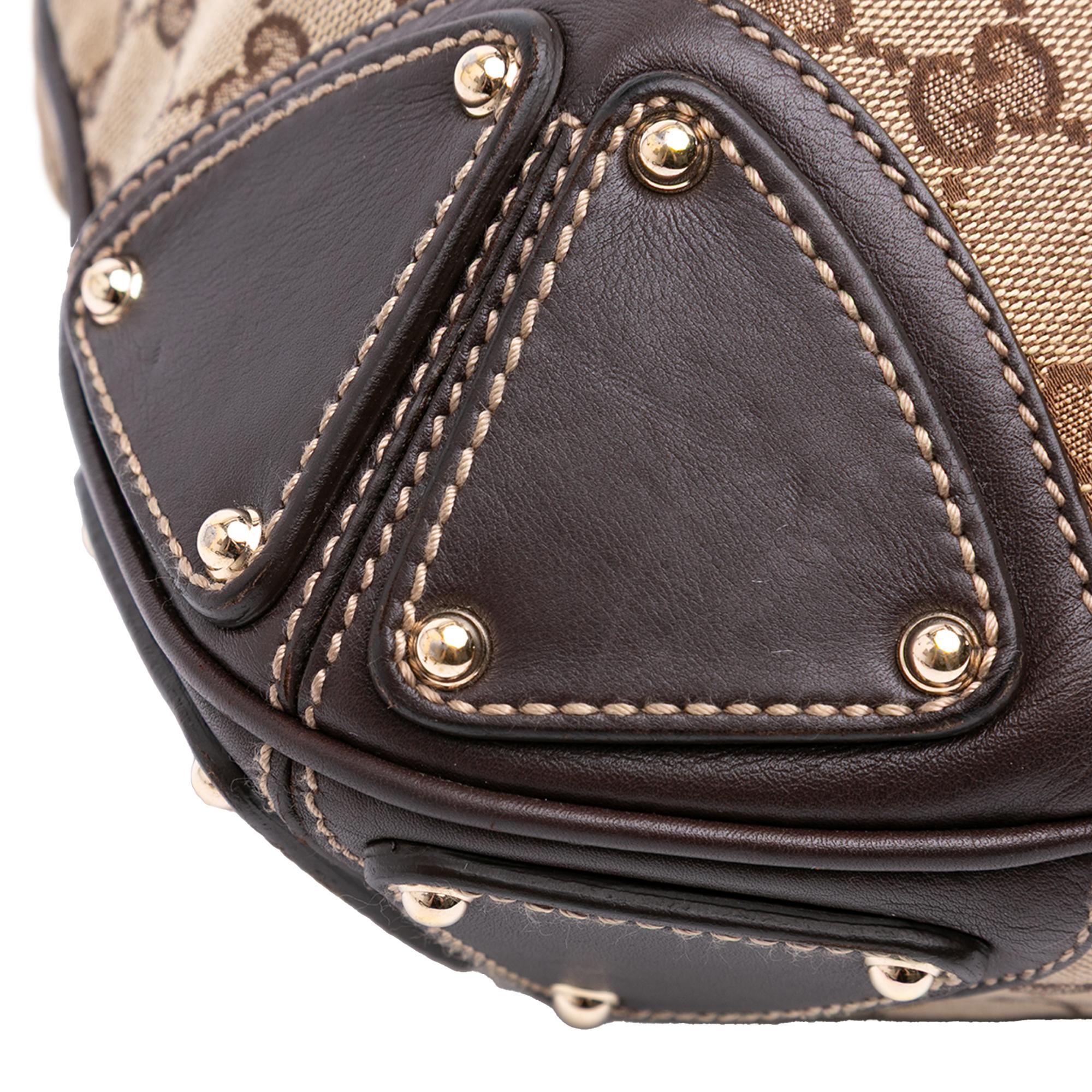 Gucci Medium GG Canvas Bamboo Indy Hobo