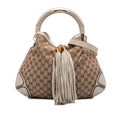 Gucci Medium GG Canvas Bamboo Indy Hobo