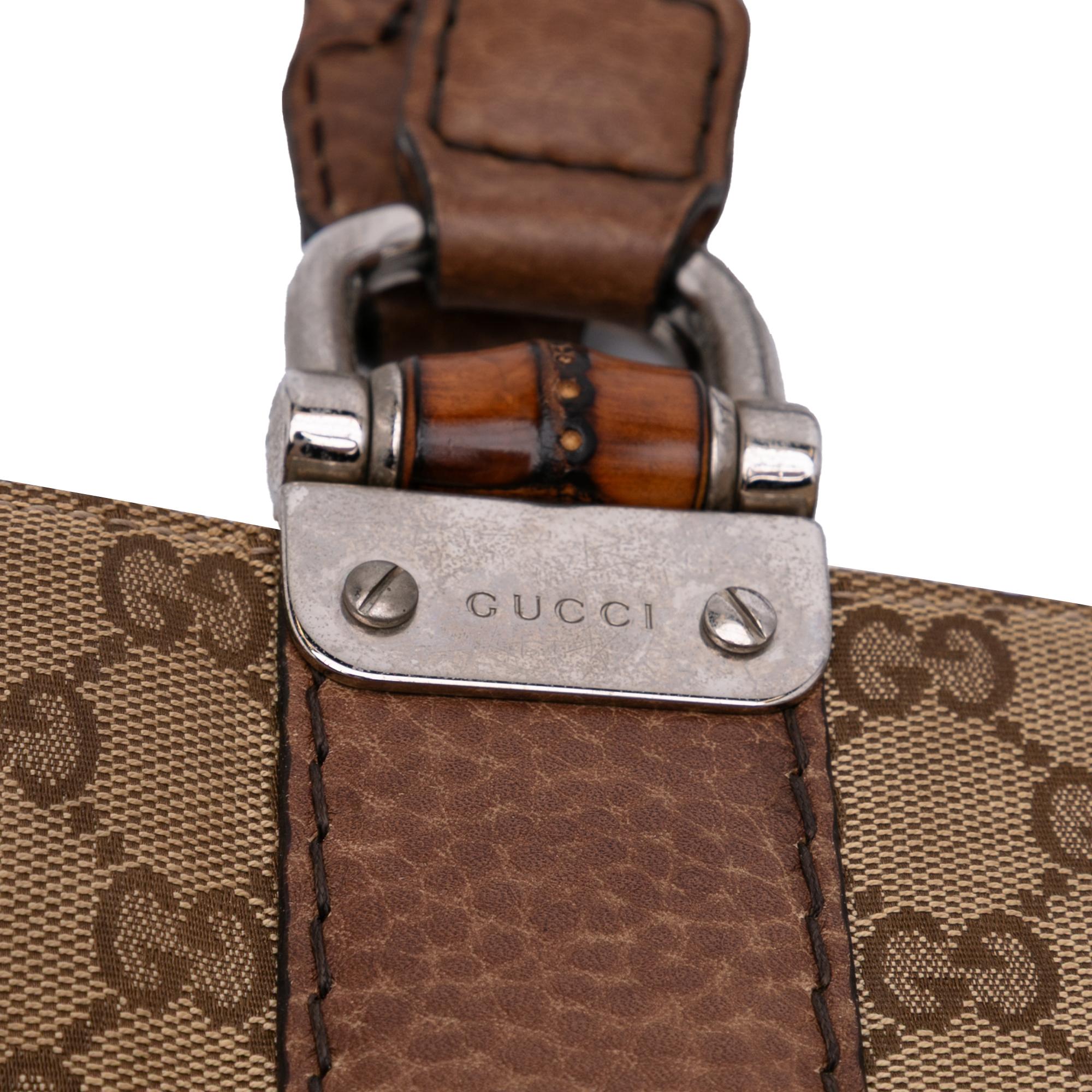 Gucci Medium GG Canvas Bamboo Libeccio Tote