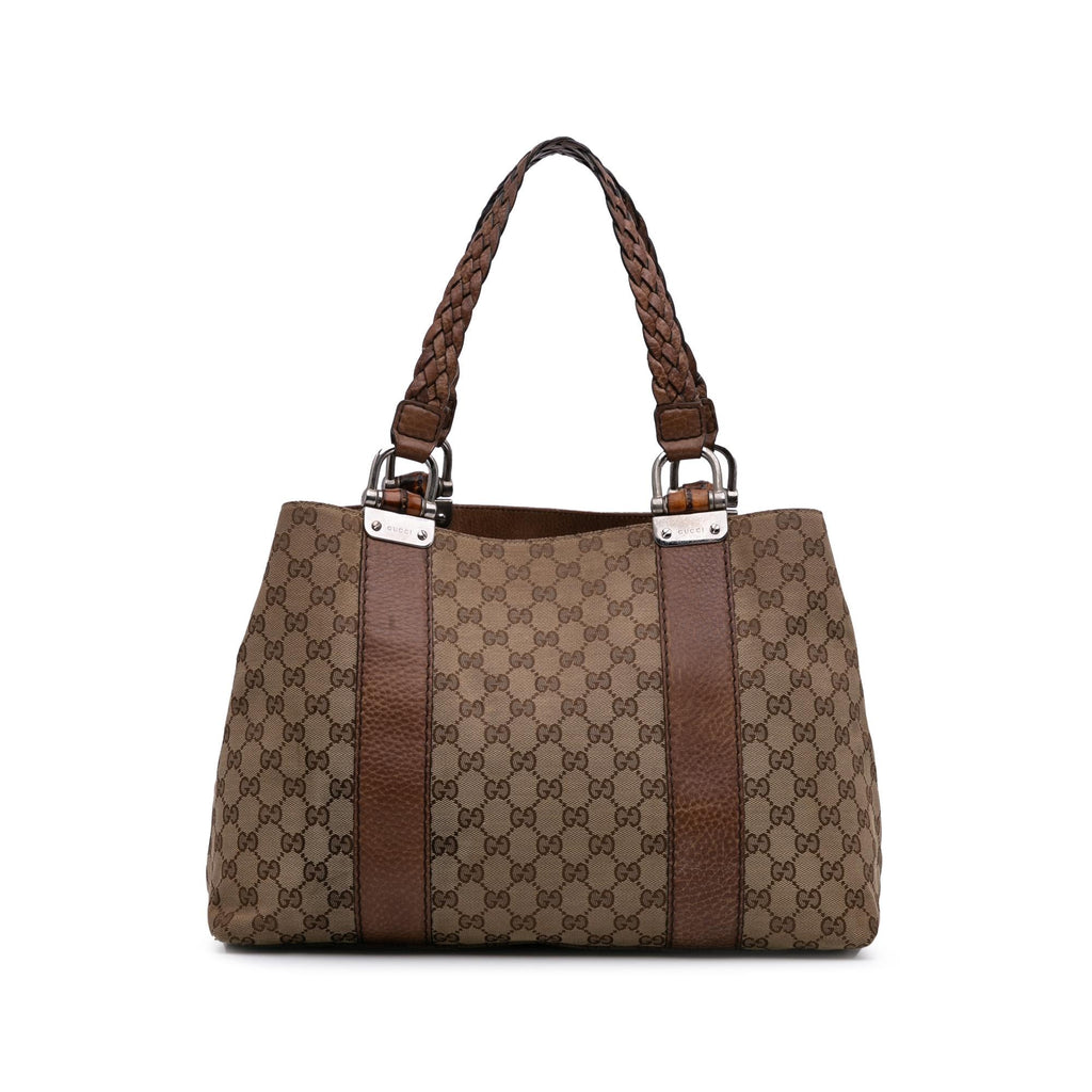 Gucci Medium GG Canvas Bamboo Libeccio Tote