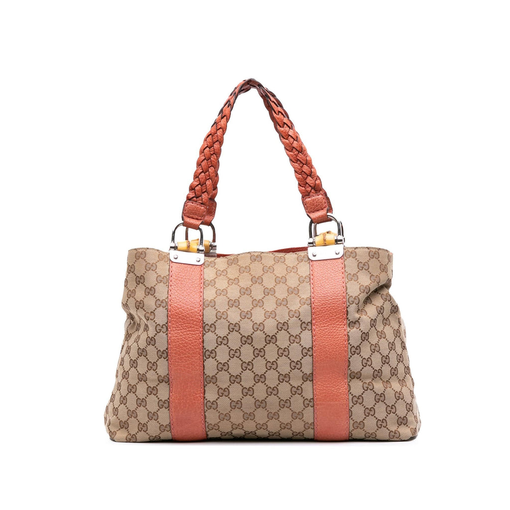 Gucci Medium GG Canvas Bamboo Libeccio Tote