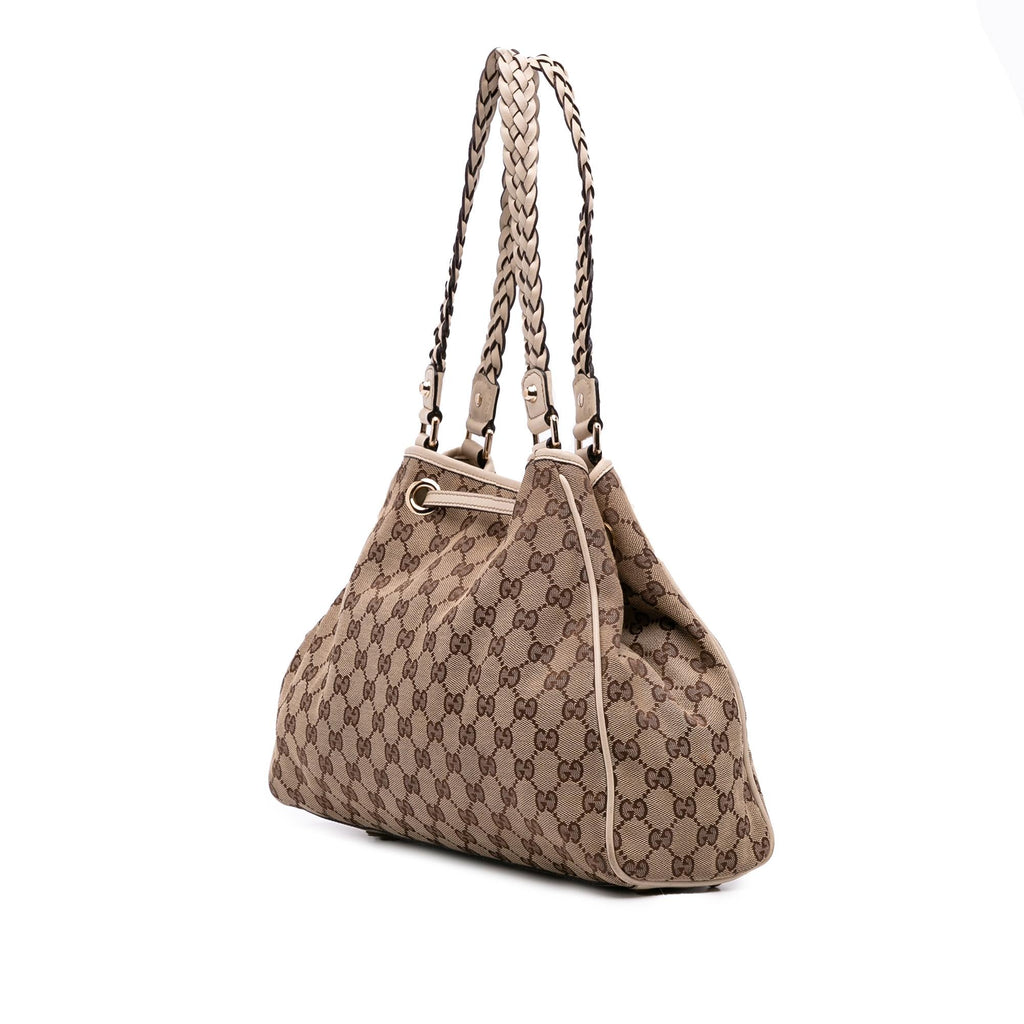 Gucci Medium GG Canvas Braided Peggy Tote