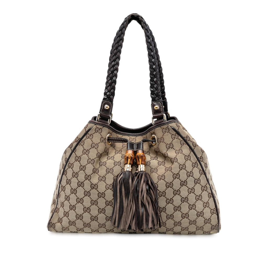 Gucci Medium GG Canvas Braided Peggy Tote