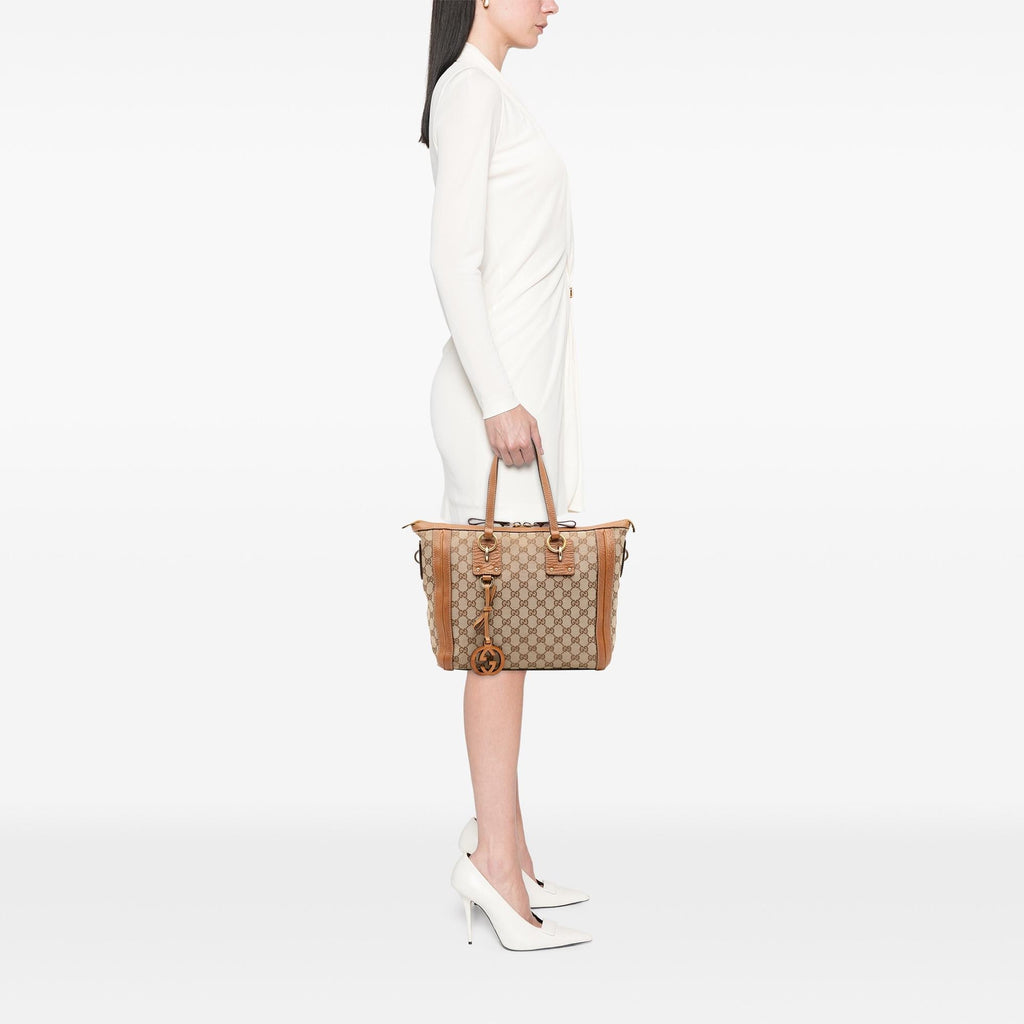 Gucci Medium GG Canvas Charm Satchel