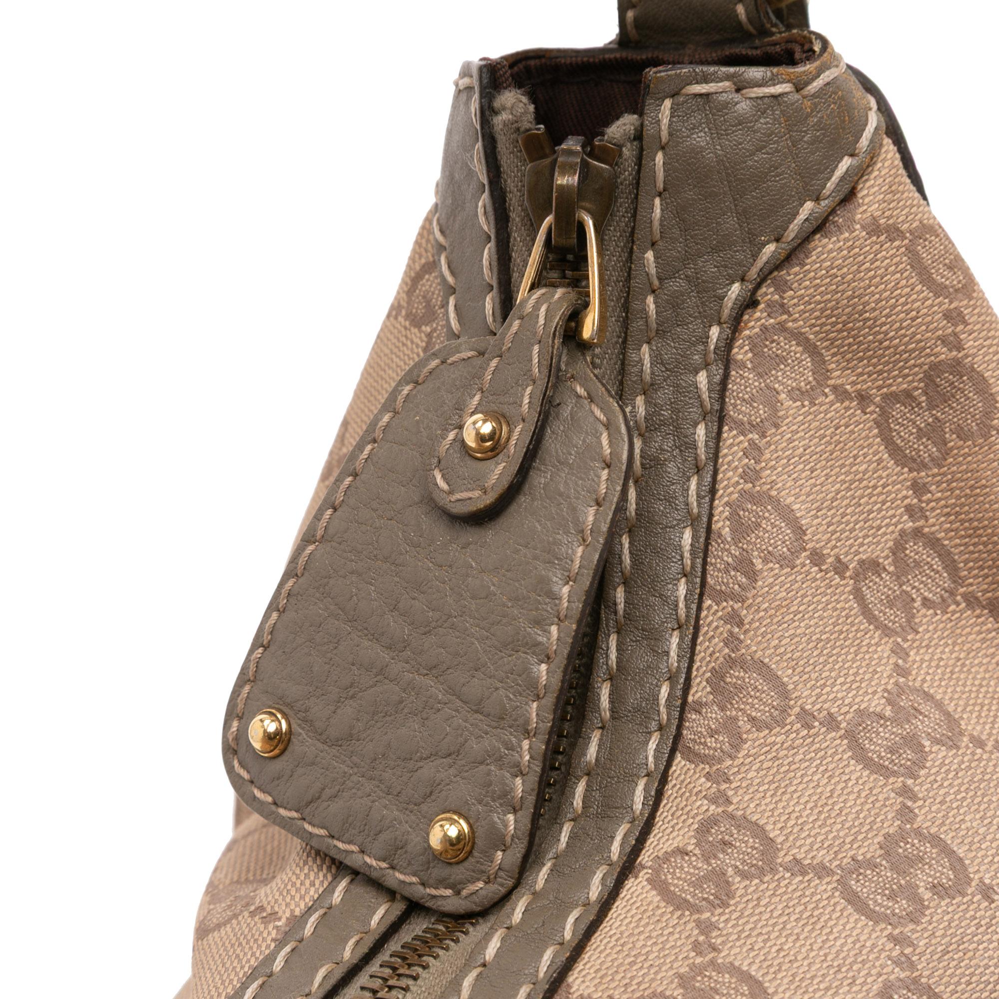Gucci Medium GG Canvas Jockey Hobo
