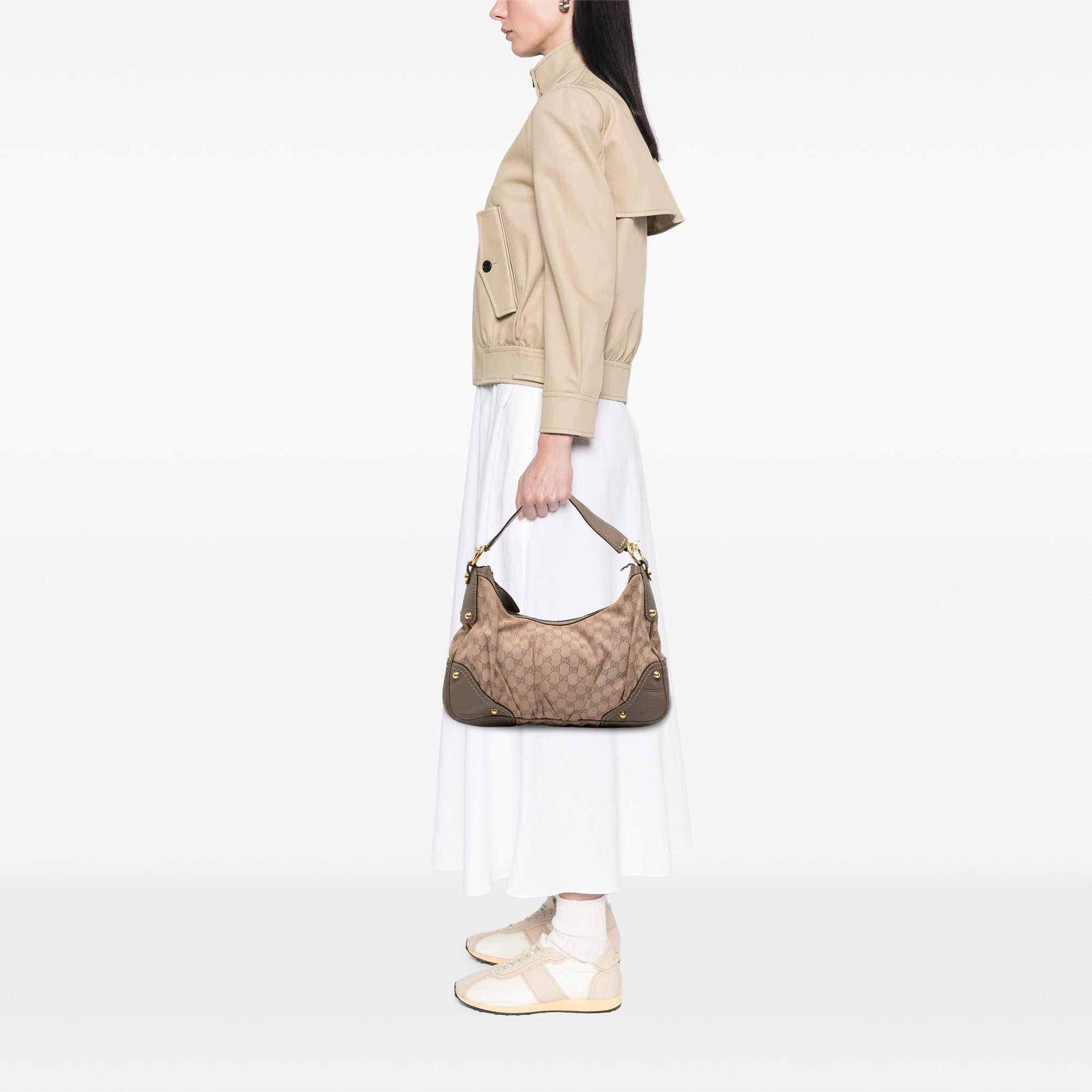 Gucci Medium GG Canvas Jockey Hobo