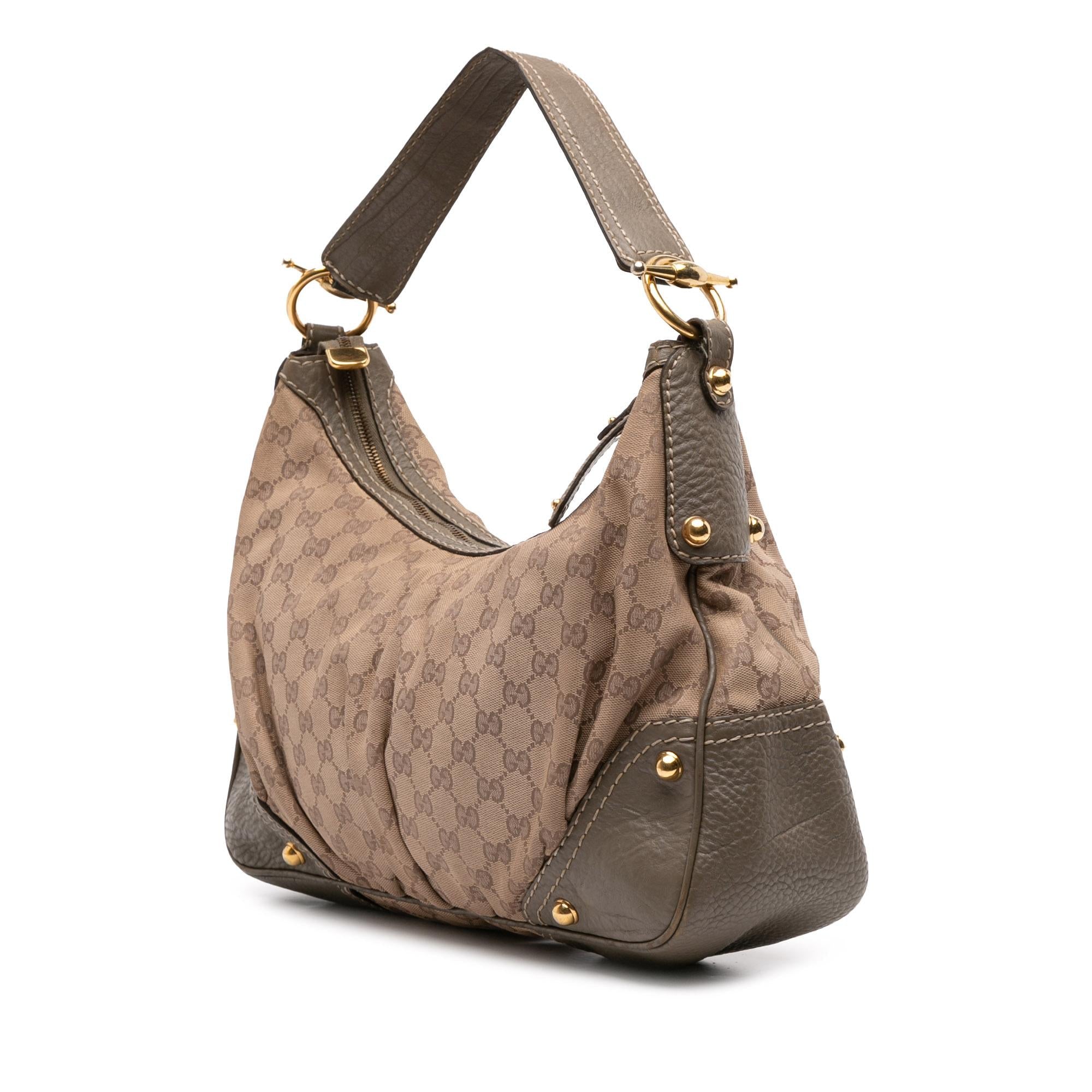 Gucci Medium GG Canvas Jockey Hobo