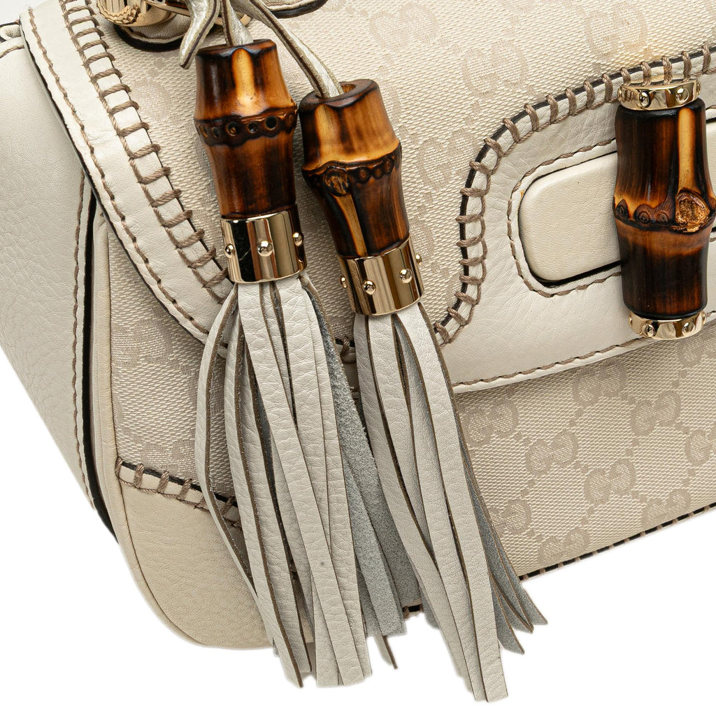 Gucci Medium GG Canvas New Bamboo Satchel