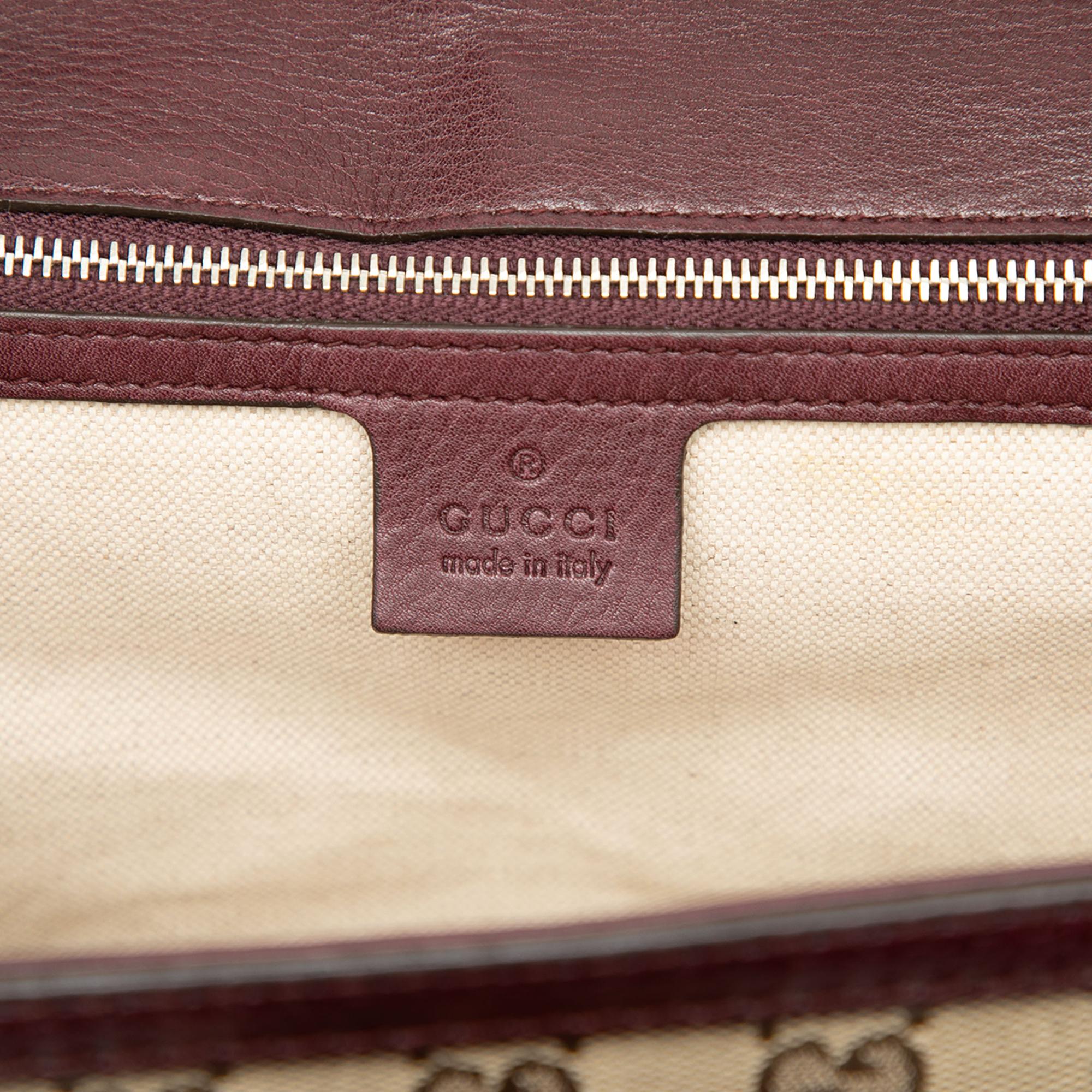 Gucci Medium GG Canvas New Bamboo Top Handle Bag