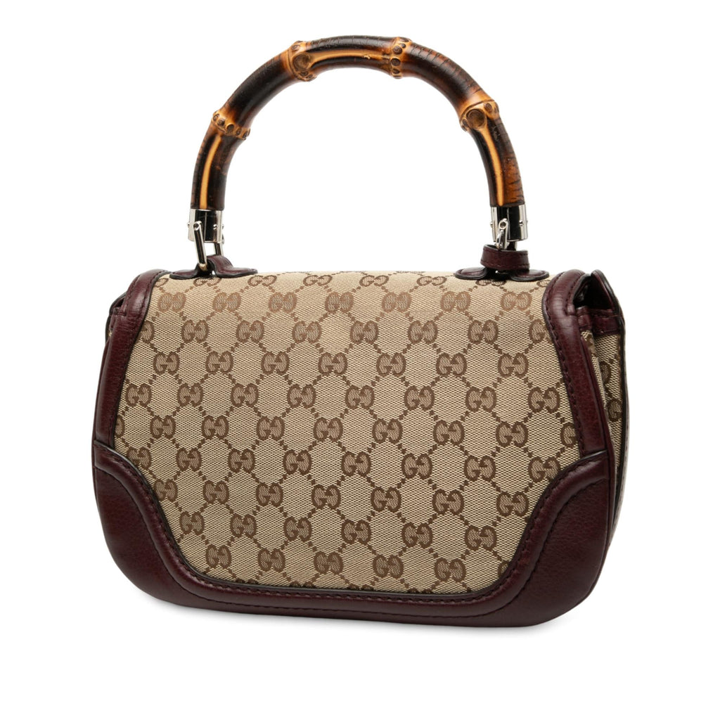 Gucci Medium GG Canvas New Bamboo Top Handle Bag