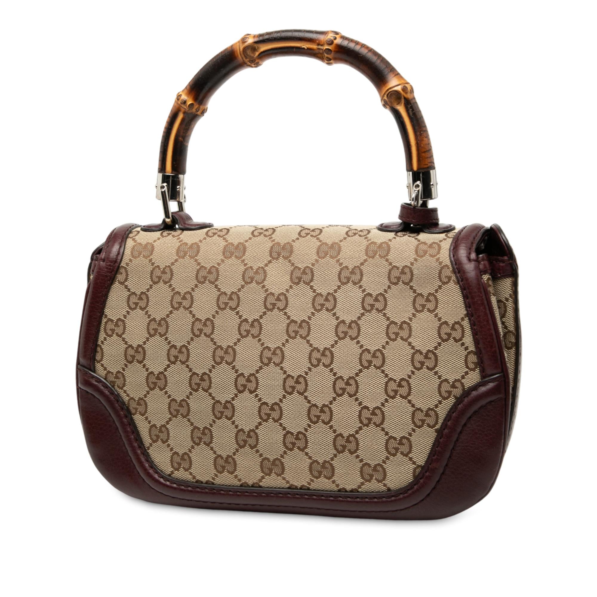 Gucci Medium GG Canvas New Bamboo Top Handle Bag