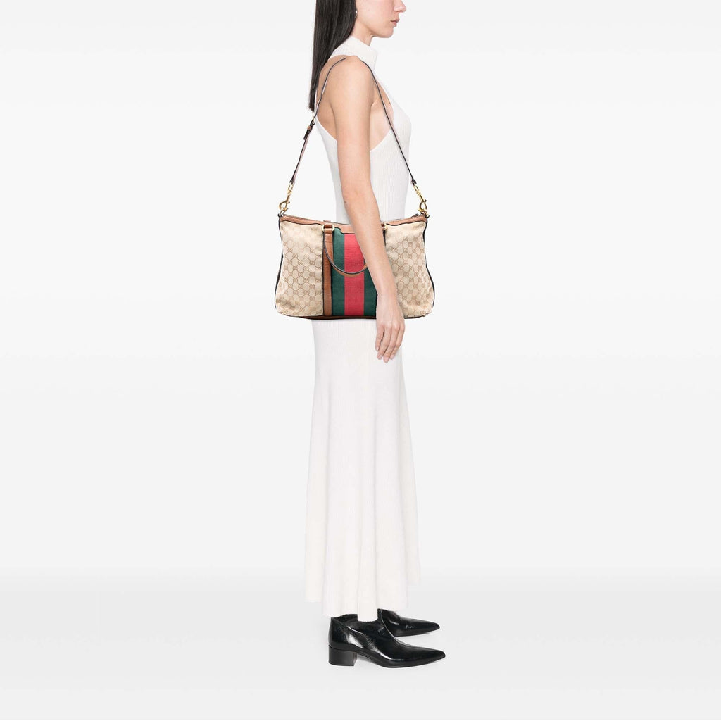 Gucci Medium GG Canvas Rania Top Handle Bag