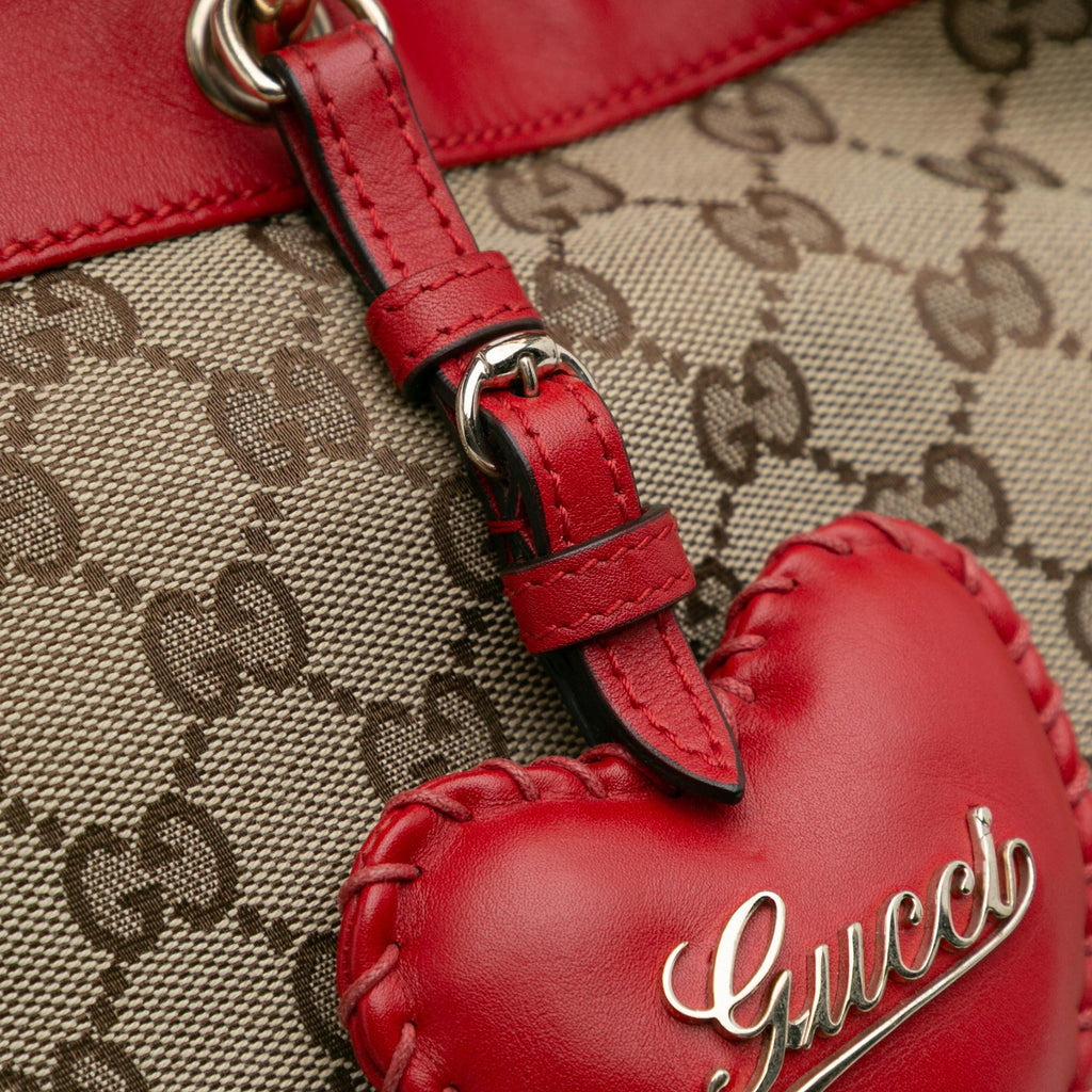 Gucci Medium GG Canvas ValLBtine Top Handle Bag