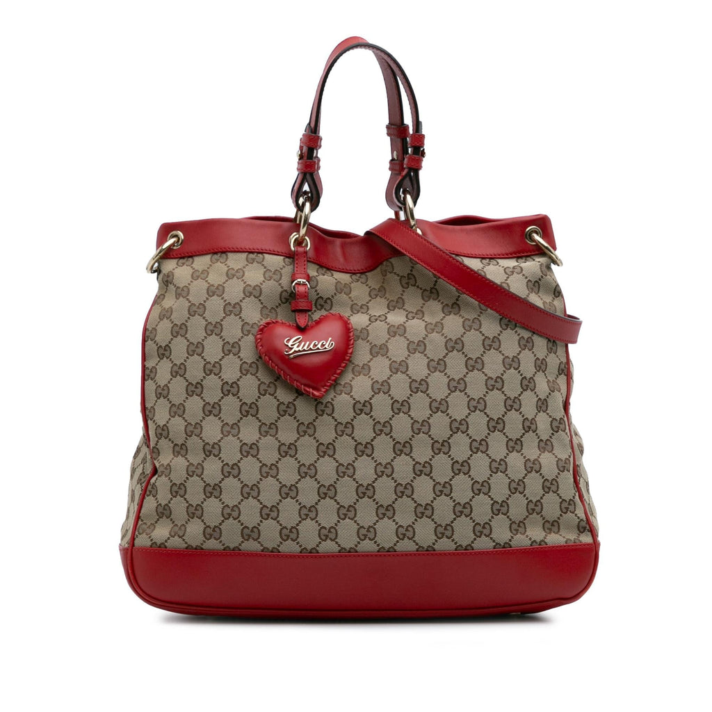 Gucci Medium GG Canvas ValLBtine Top Handle Bag
