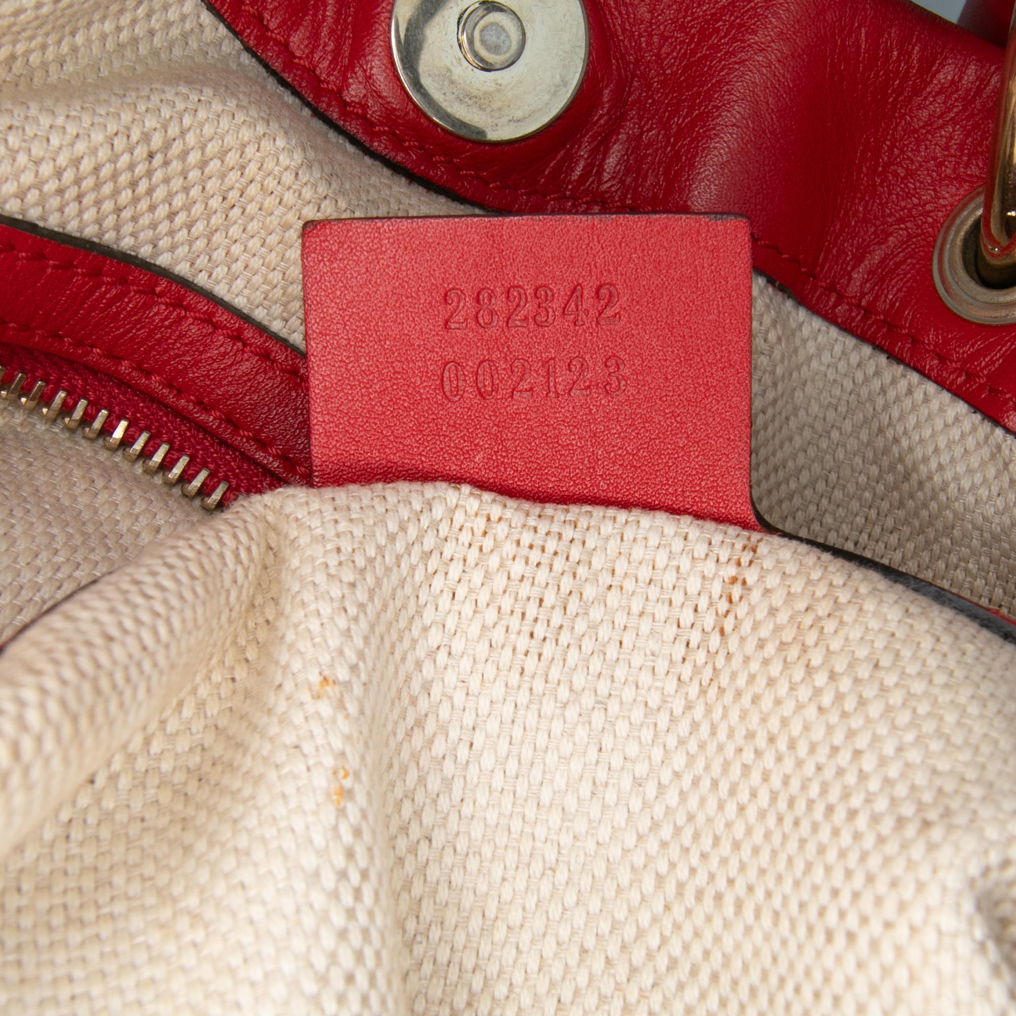 Gucci Medium GG Canvas ValLBtine Top Handle Bag