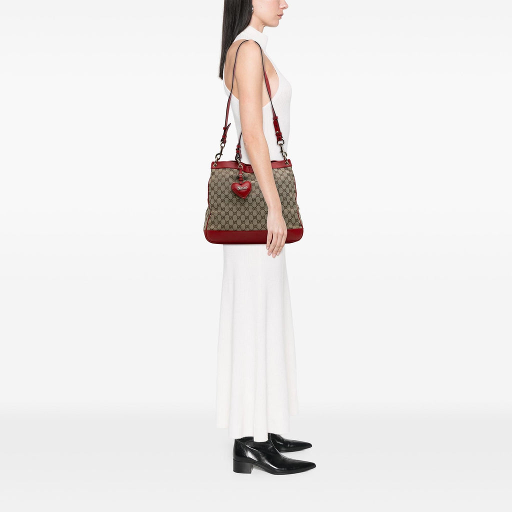 Gucci Medium GG Canvas ValLBtine Top Handle Bag