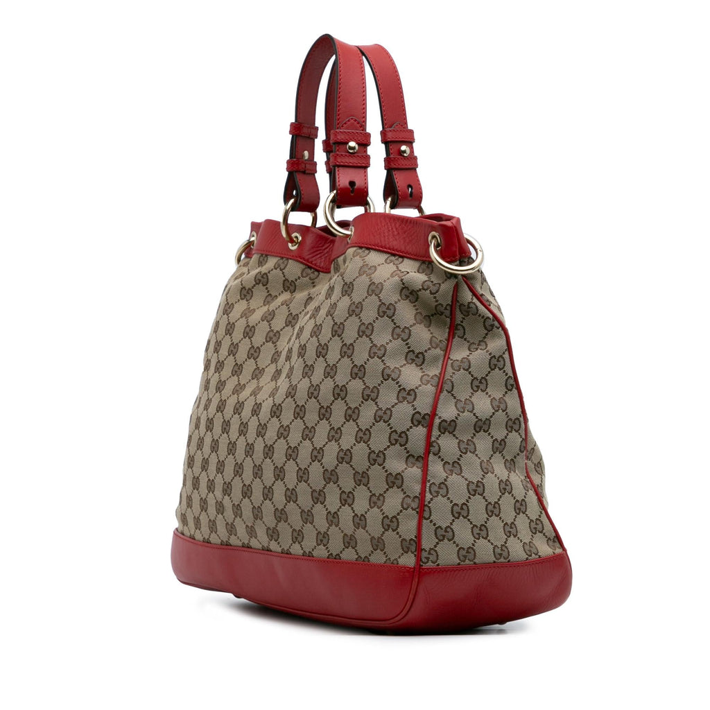 Gucci Medium GG Canvas ValLBtine Top Handle Bag