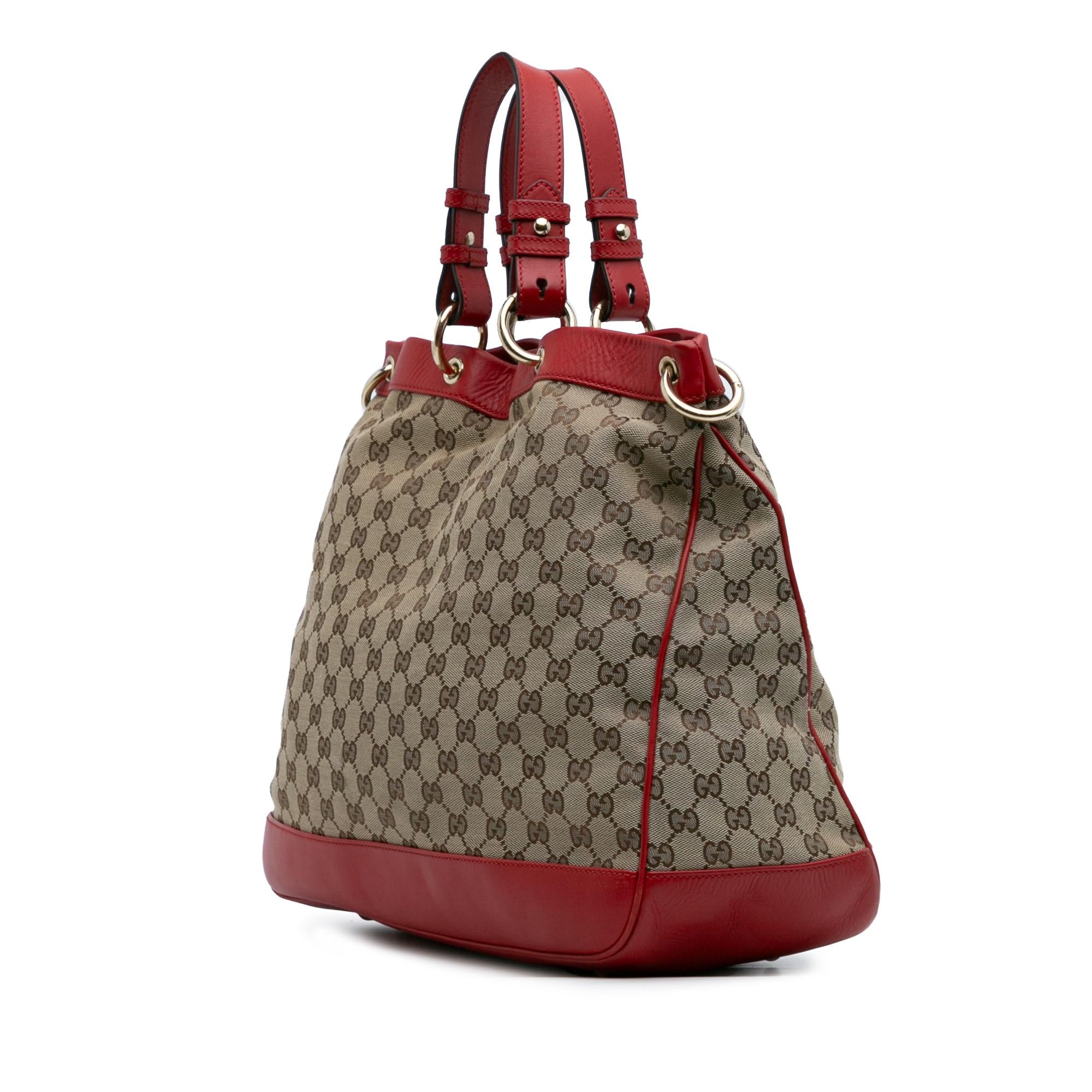 Gucci Medium GG Canvas ValLBtine Top Handle Bag