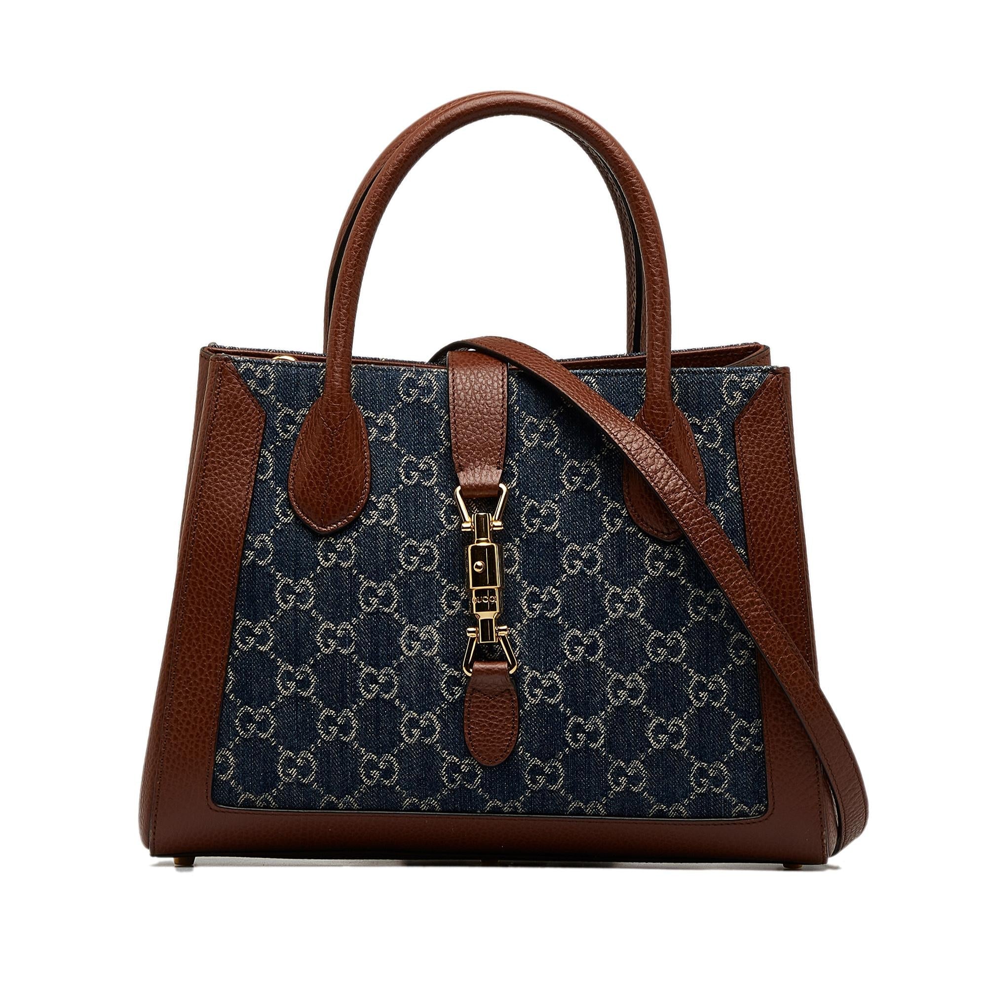 Gucci Medium GG Denim Jackie 1961 Tote (SHG-1r0eCA)