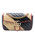 Gucci Medium GG Marmont Bicolor Matelasse Diagonal Leather Torchon Shoulder Bag