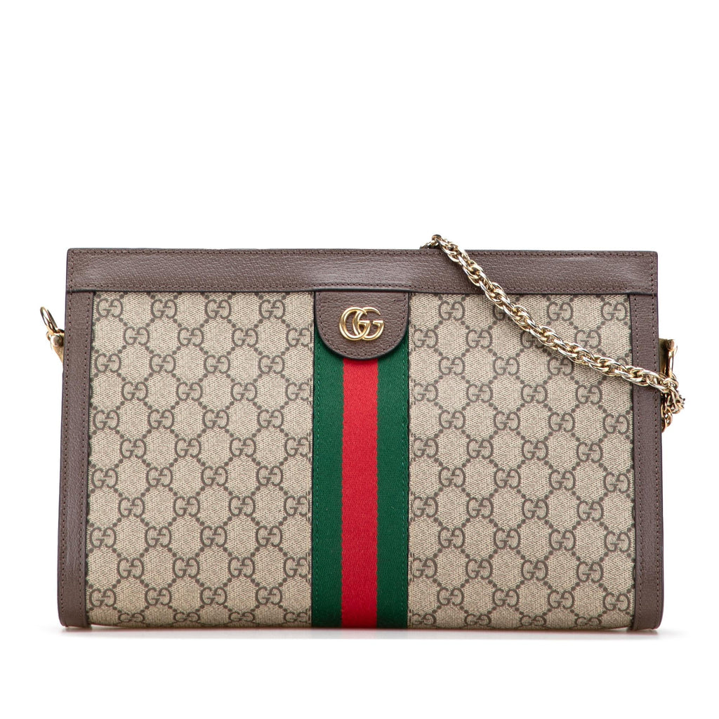 Gucci Medium GG Supreme Ophidia Web Chain Shoulder Bag