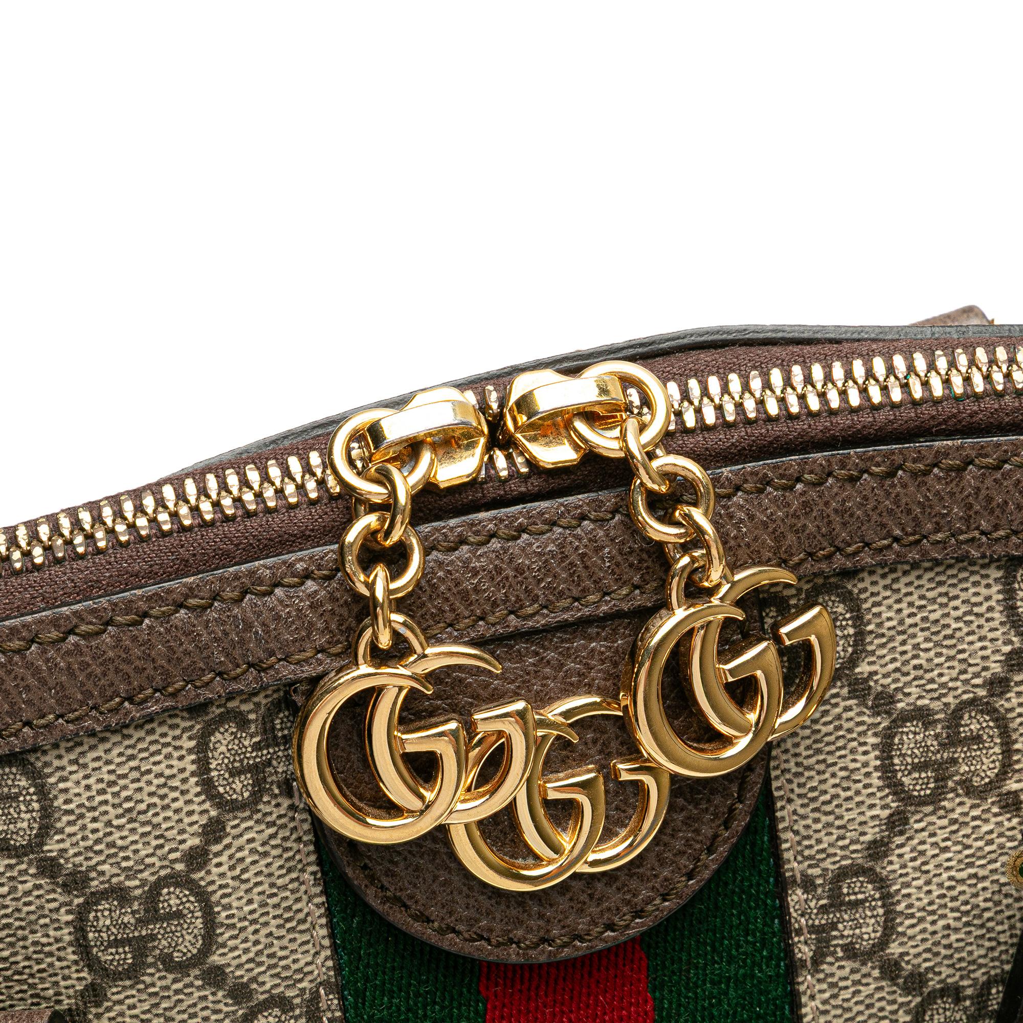 Gucci Medium GG Supreme Ophidia Web Satchel