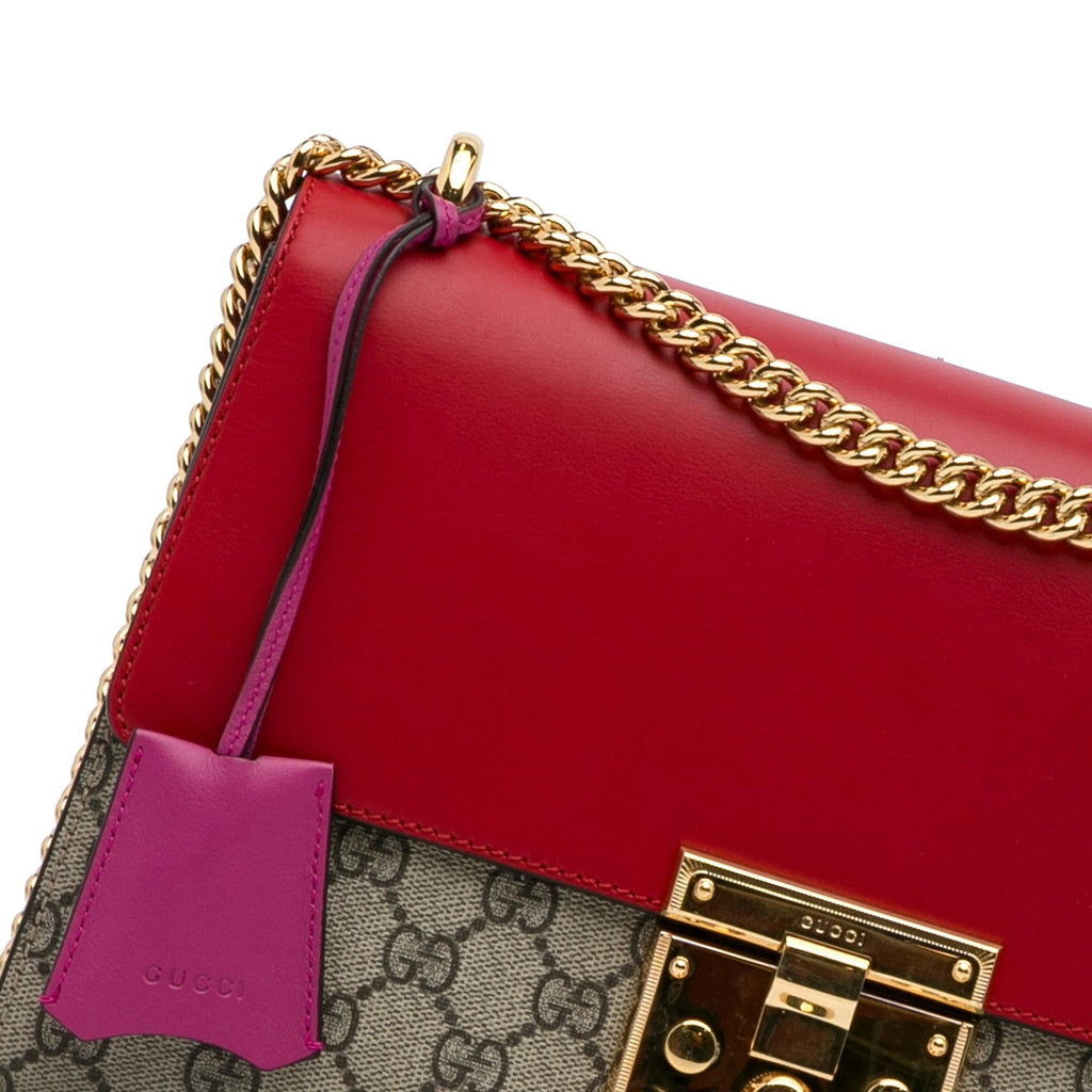 Gucci Medium GG Supreme Padlock Shoulder Bag (SHG-88VyD2)