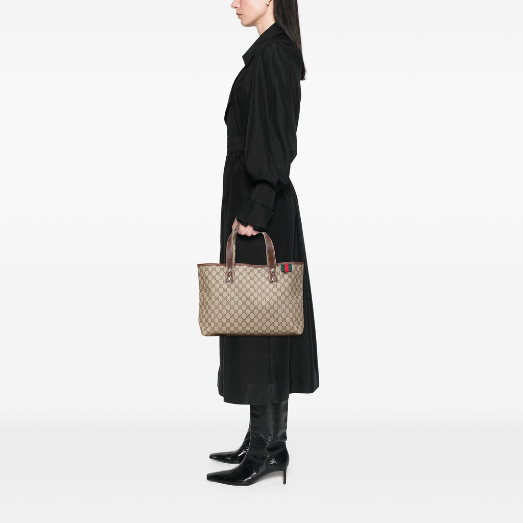 Gucci Medium GG Supreme Web Loop Tote