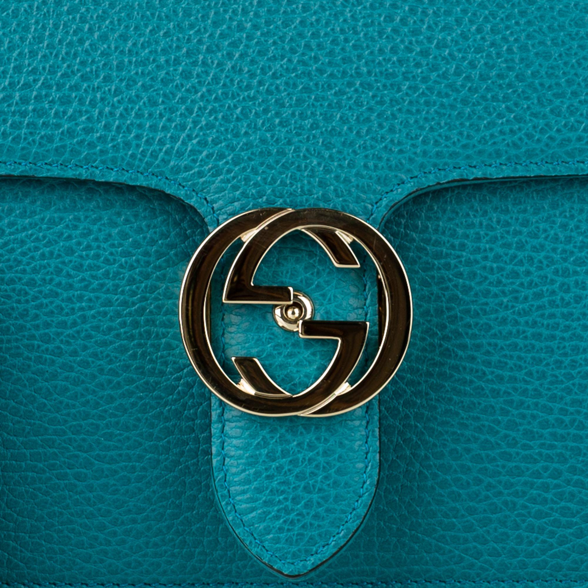 Gucci Medium Interlocking G Leather Crossbody Bag (SHG-32622)