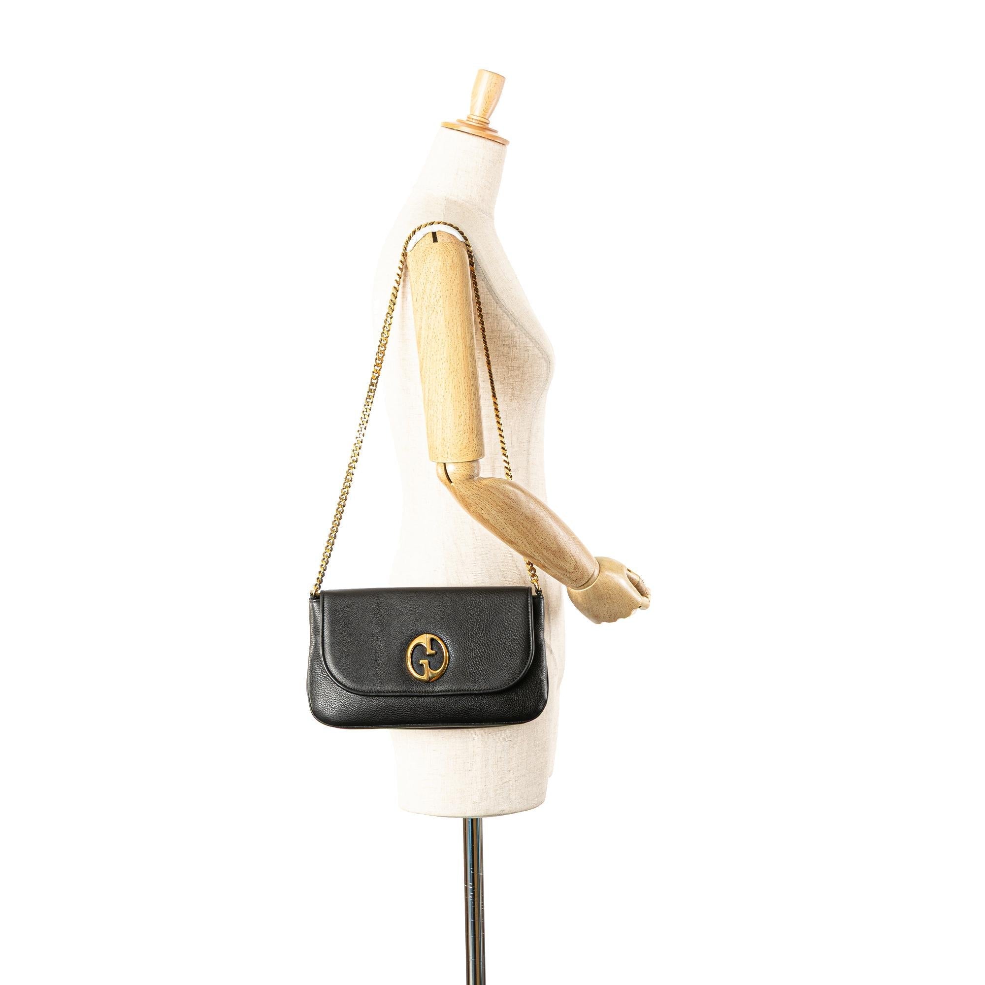Gucci Medium Leather 1973 Chain Shoulder Bag