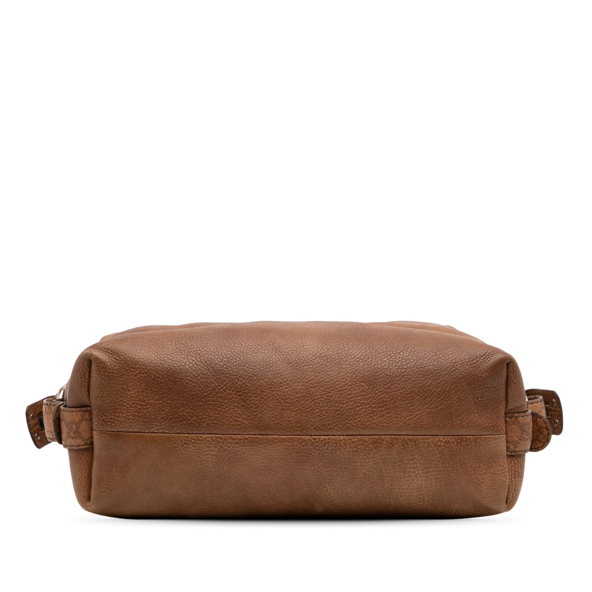 Gucci Medium Leather Bamboo Bar Tote