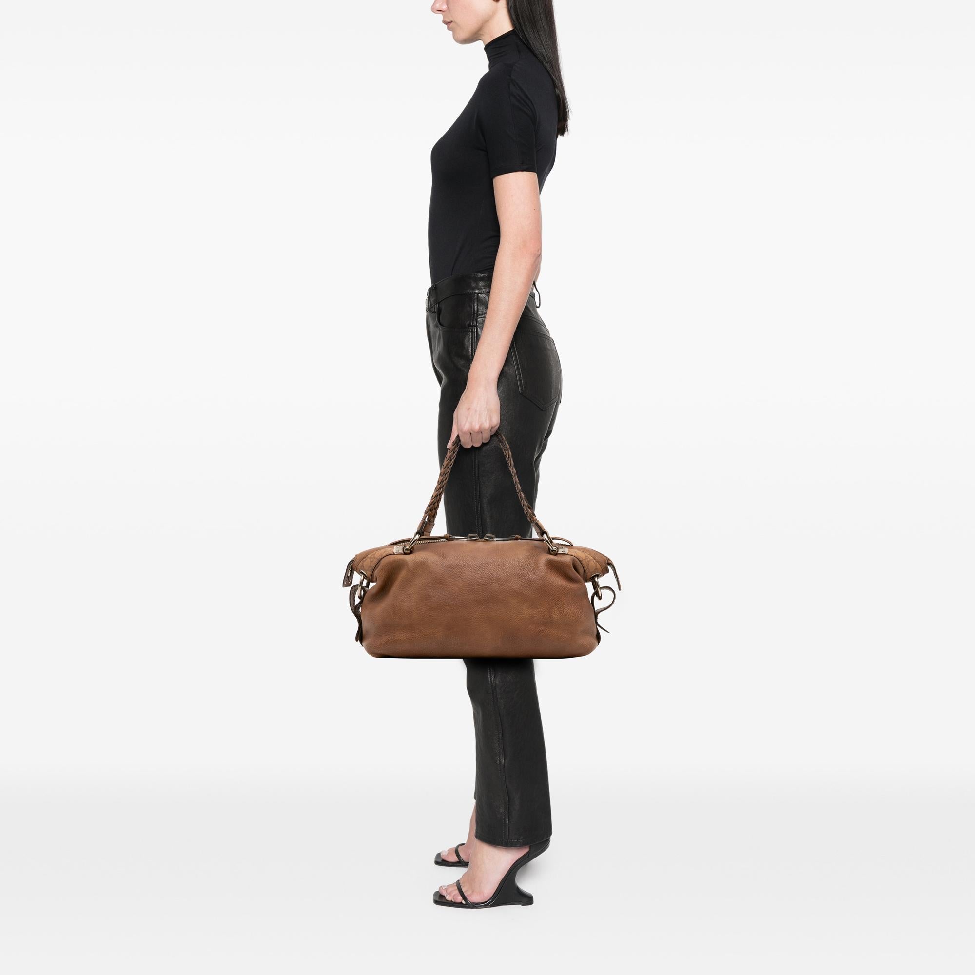 Gucci Medium Leather Bamboo Bar Tote
