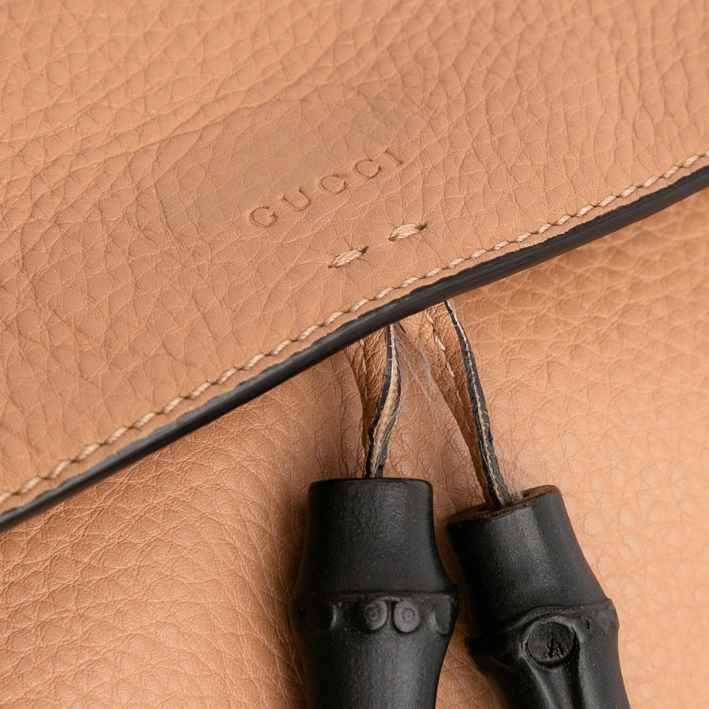 Gucci Medium Leather Bamboo Daily Crossbody