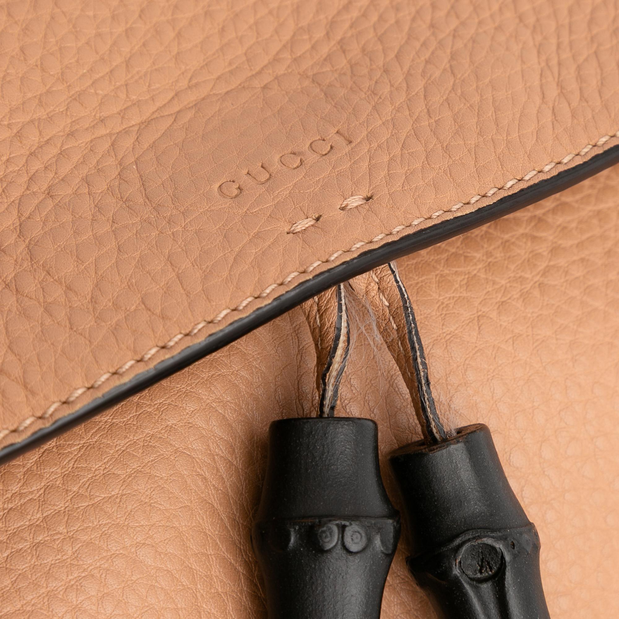 Gucci Medium Leather Bamboo Daily Crossbody
