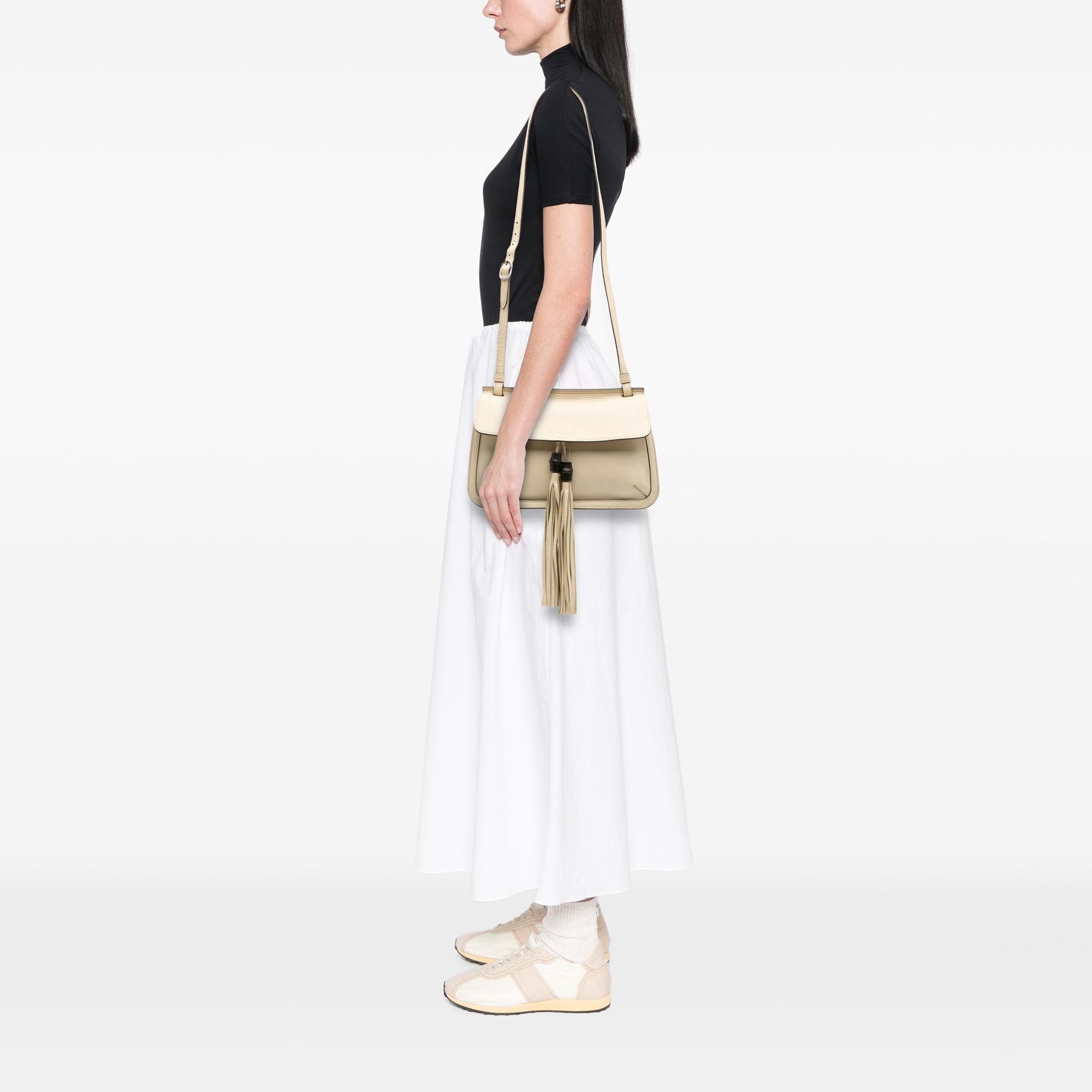 Gucci Medium Leather Bamboo Daily Crossbody